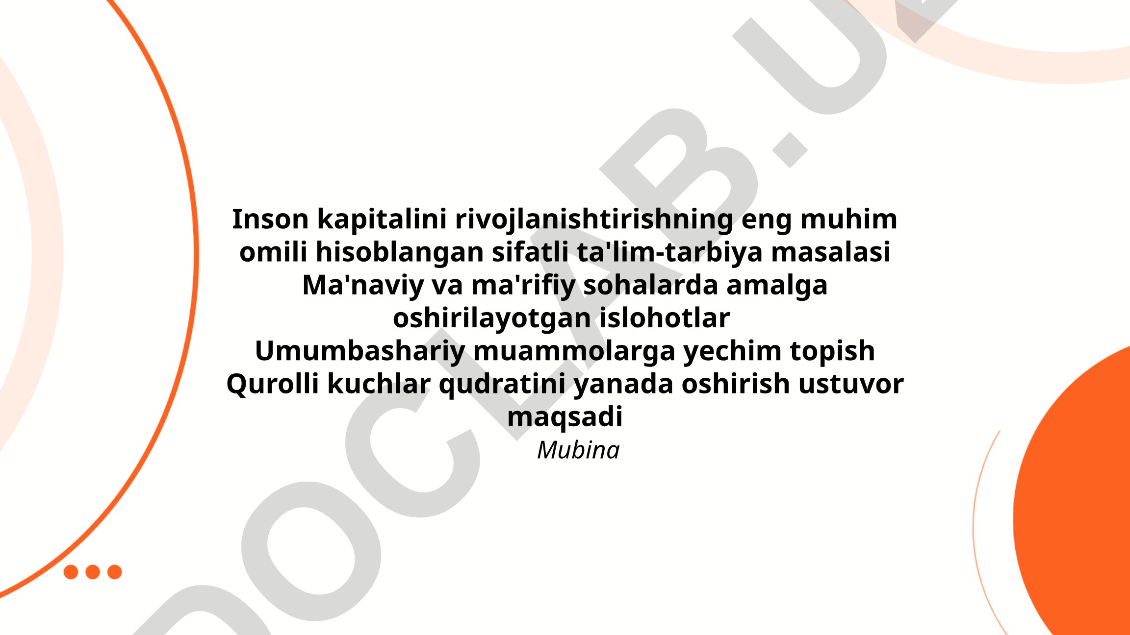 Inson kapitalini rivojlantirish va sifatli ta'lim-tarbiya tizimi