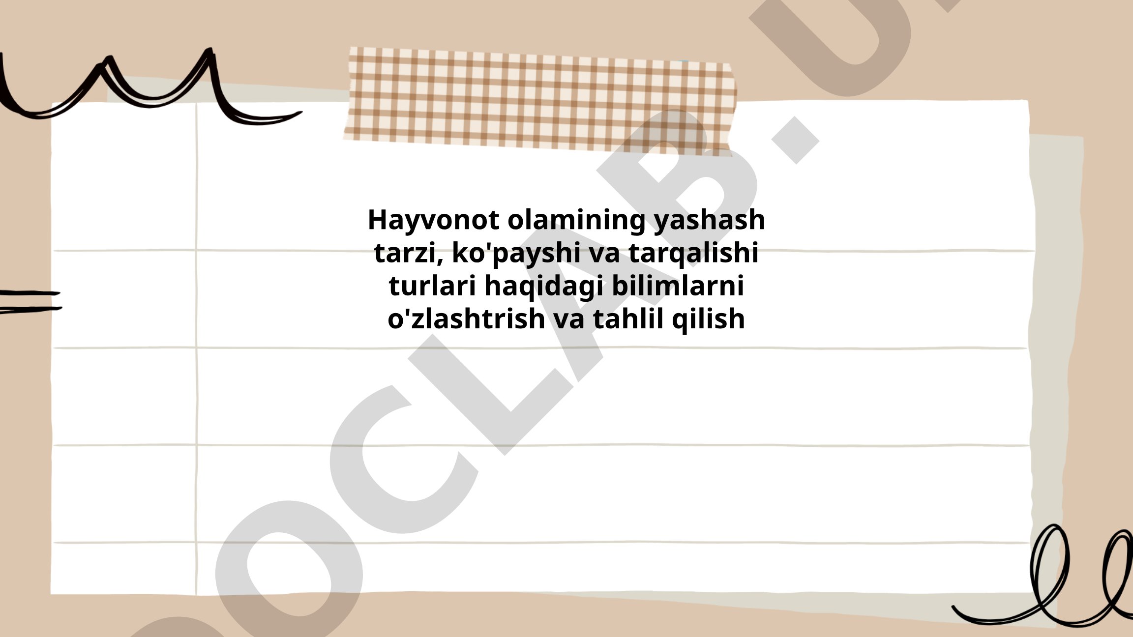 Hayvonot olamining yashash tarzi, ko'payishi va tarqalishi turlari