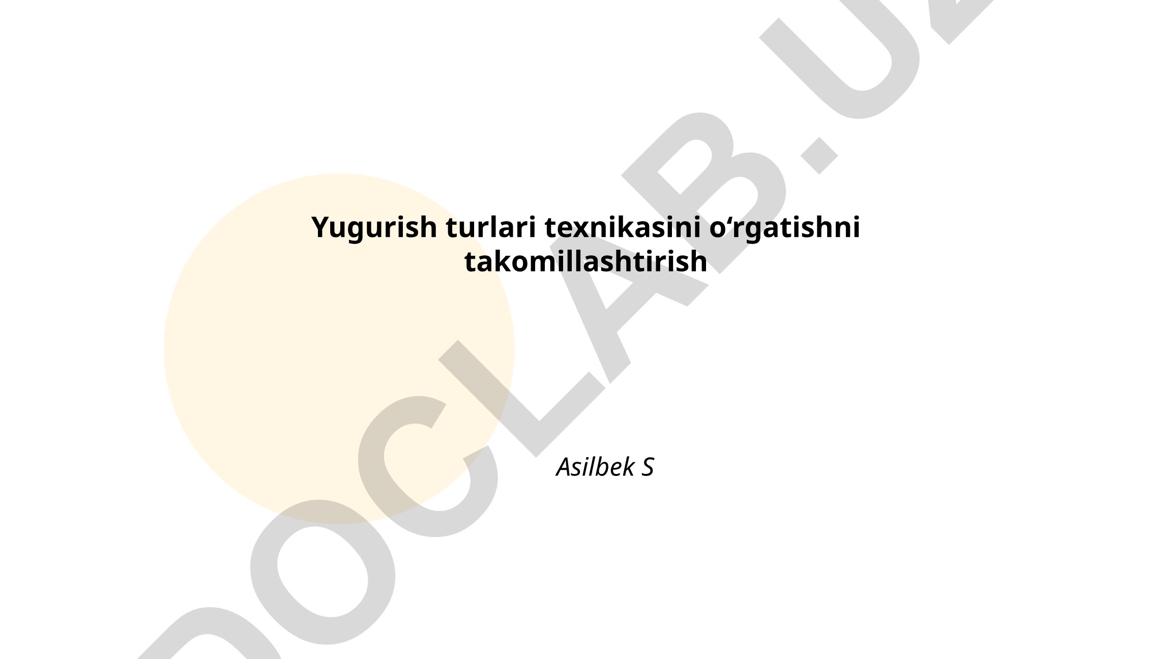 Yugurish turlari texnikasini o‘rgatishni takomillashtirish