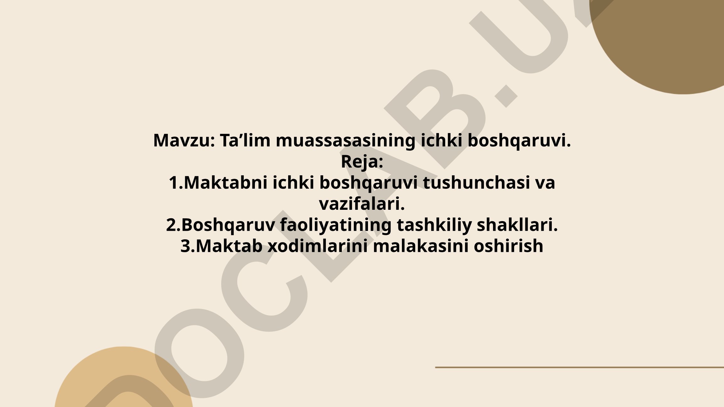 Taʼlim muassasasining ichki boshqaruvi