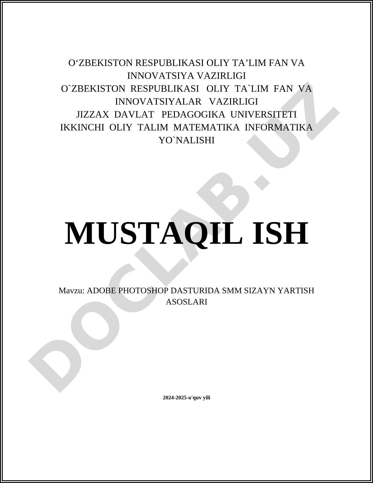 Adobe Photoshop dasturida SMM dizayn yaratish asoslari