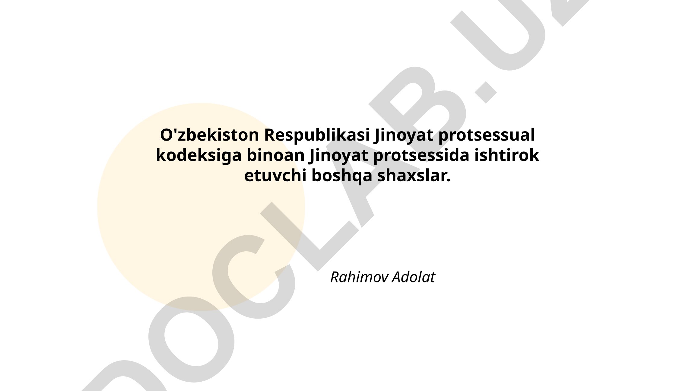 Jinoyat protsessida ishtirok etuvchi boshqa shaxslar