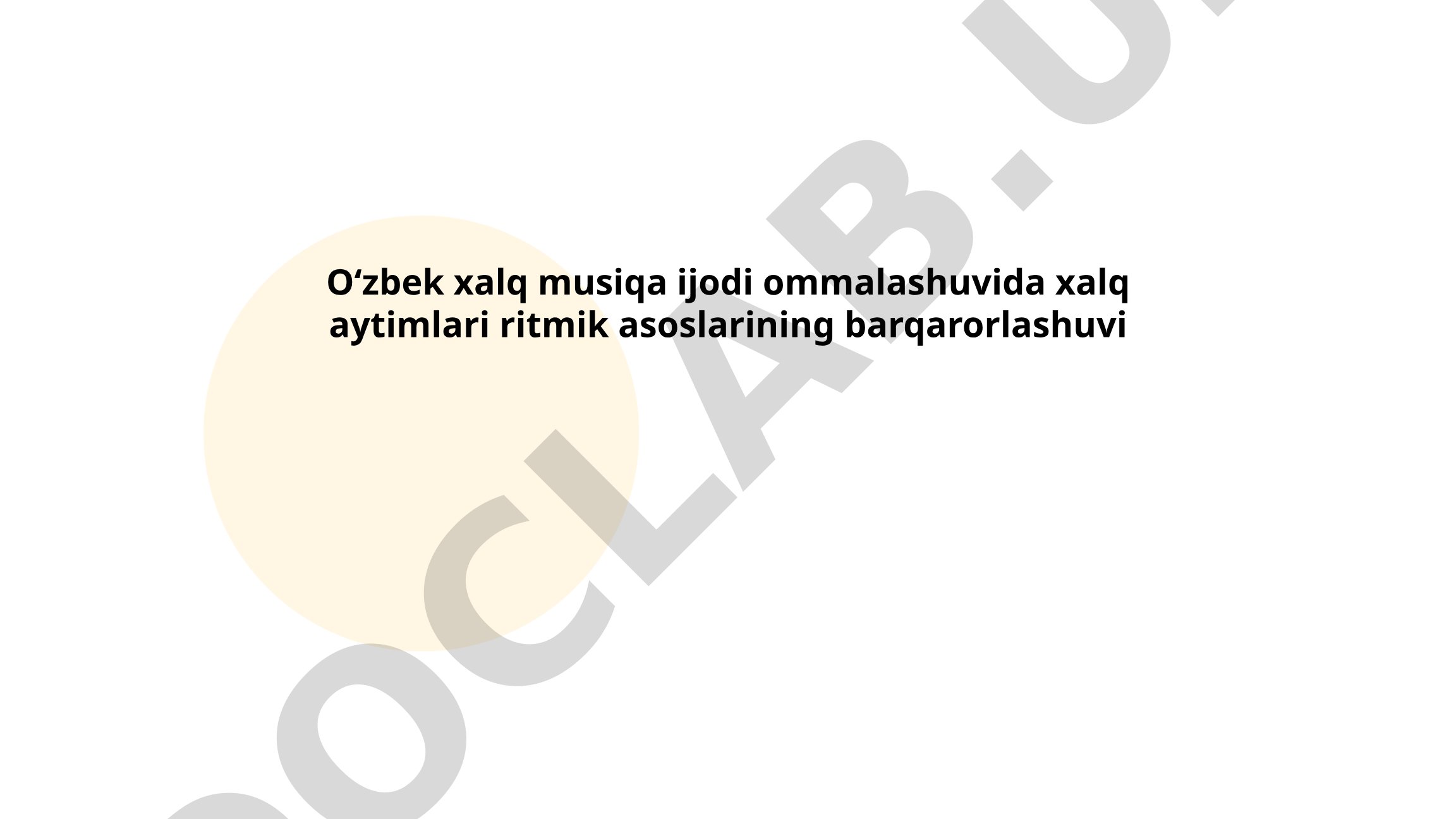 Oʻzbek xalq musiqa ijodi ommalashuvida xalq aytimlari ritmik asoslarining barqarorlashuvi