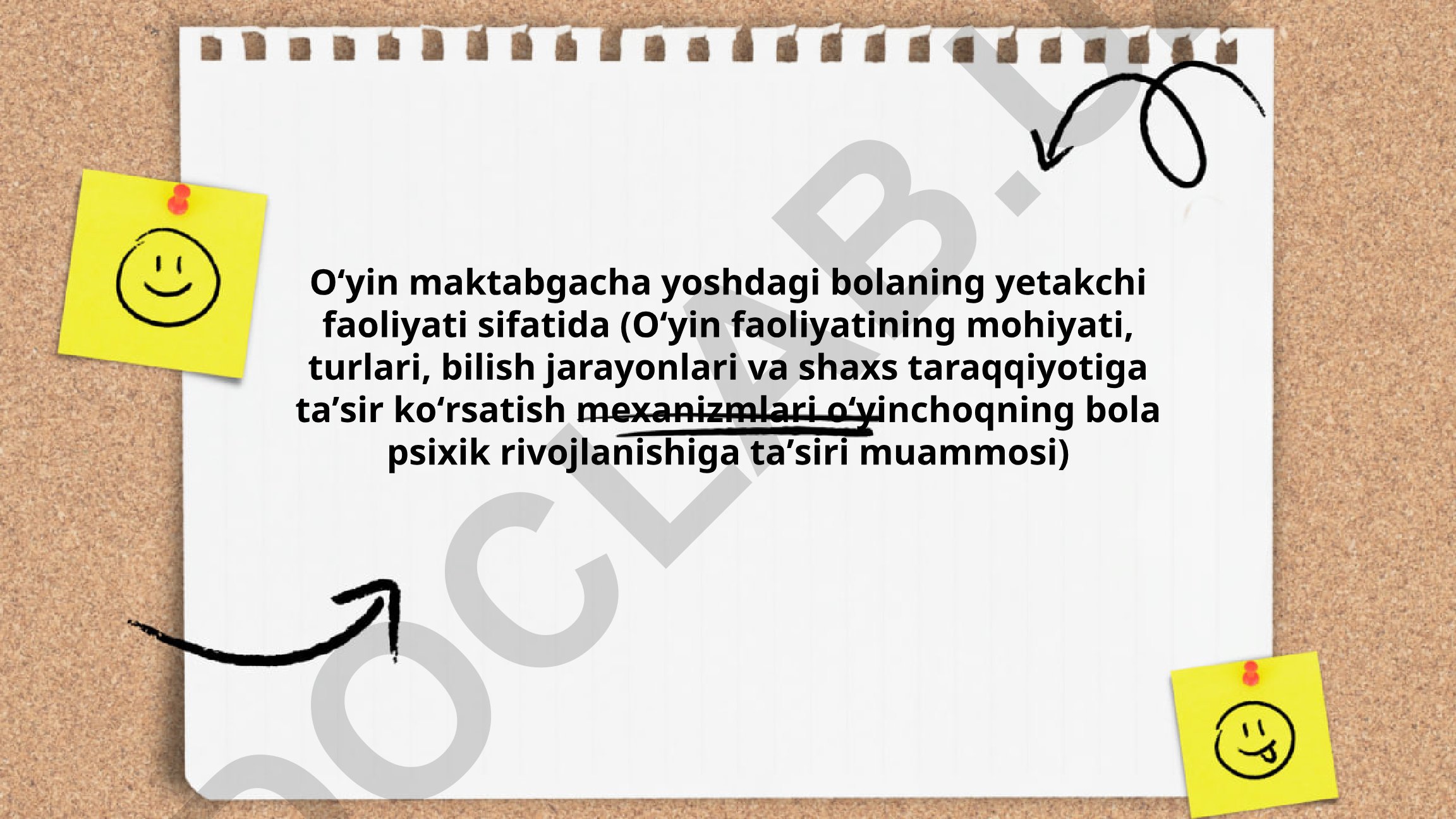 Oʻyin maktabgacha yoshdagi bolaning yetakchi faoliyati sifatida