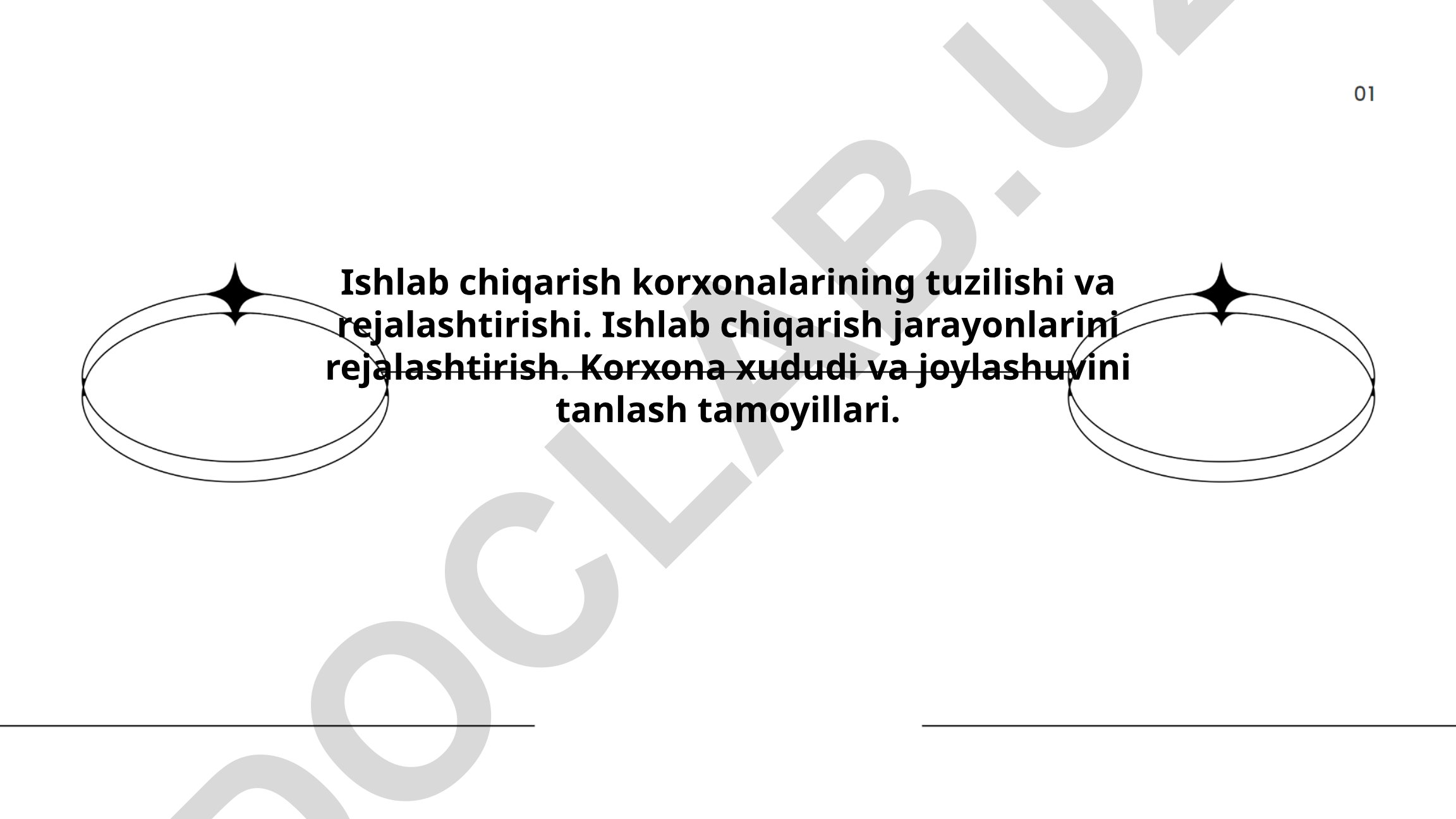 Ishlab chiqarish korxonalarining tuzilishi va rejalashtirish tamoyillari