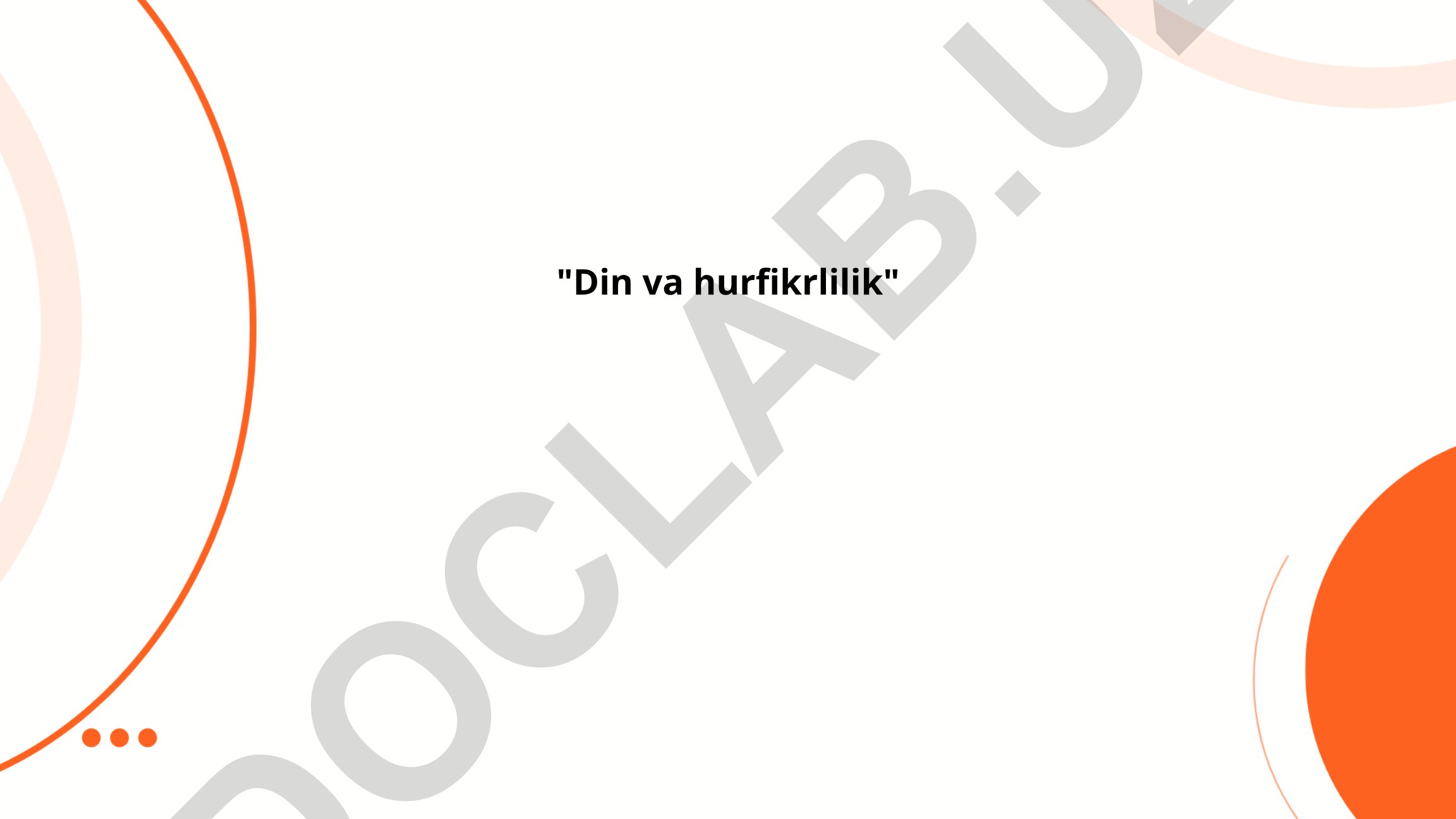 Din va hurfikrlilik