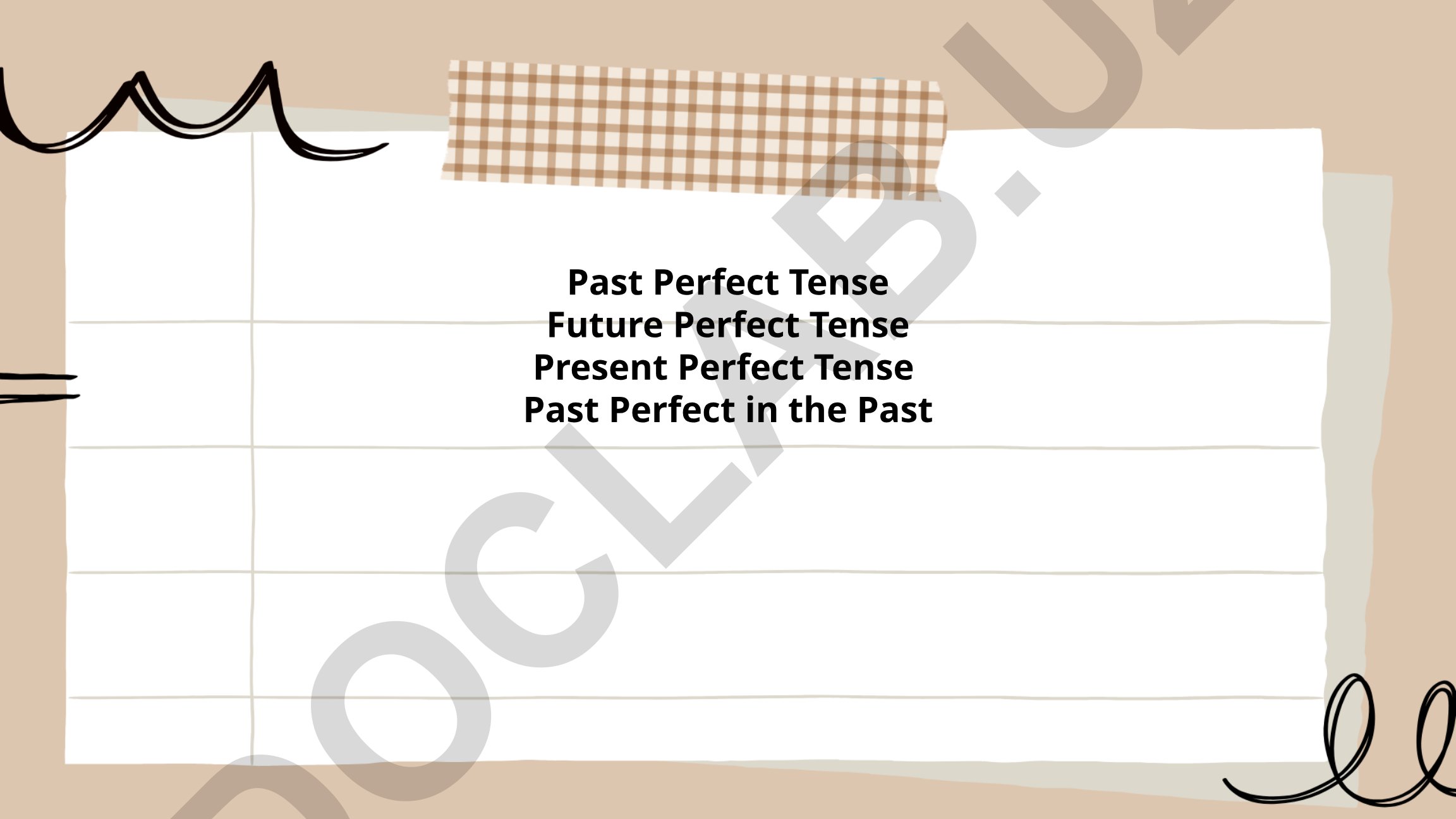 Past Perfect Tense va boshqa perfect zamonlar