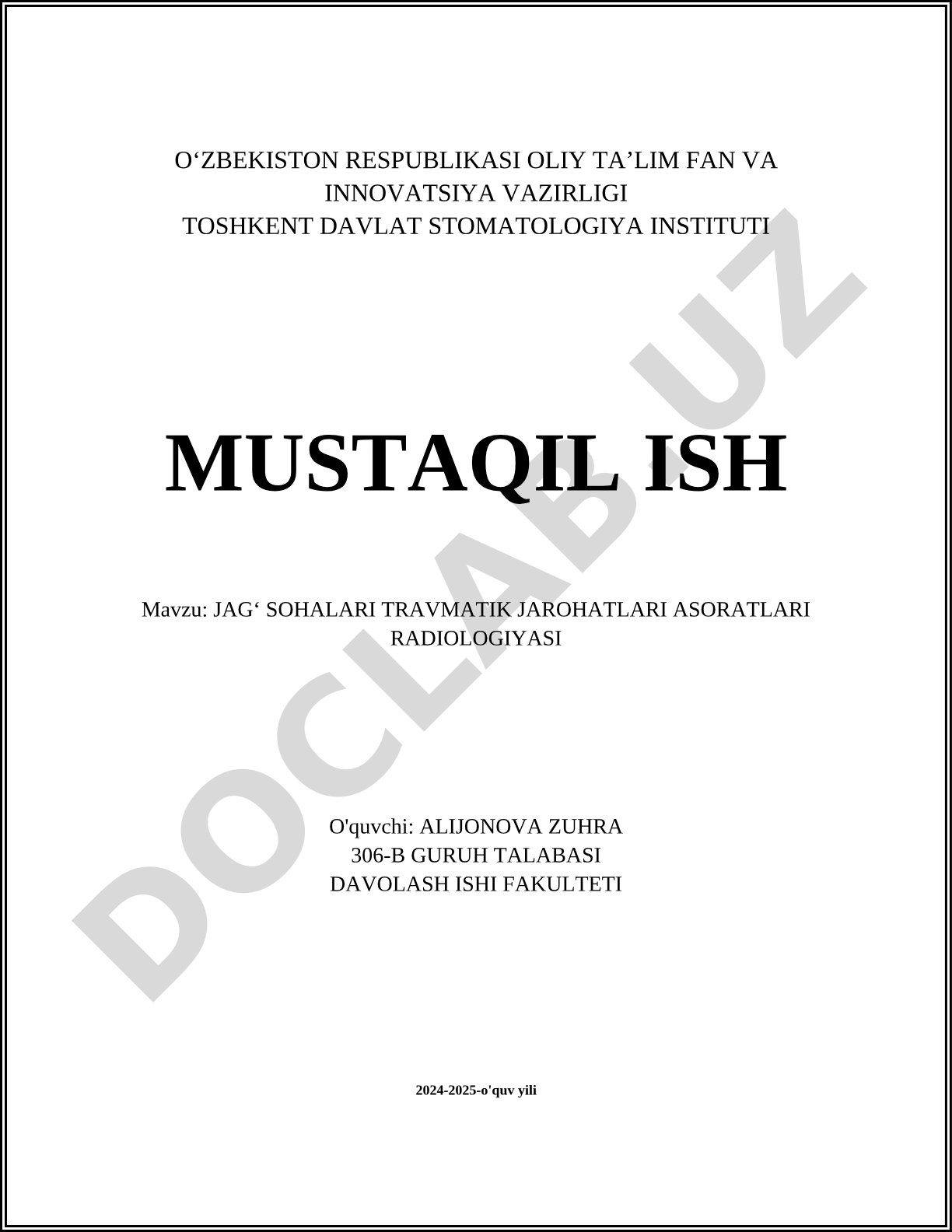 Jagʻ sohalari travmatik jaroxatlari asoratlari radiologiyasi