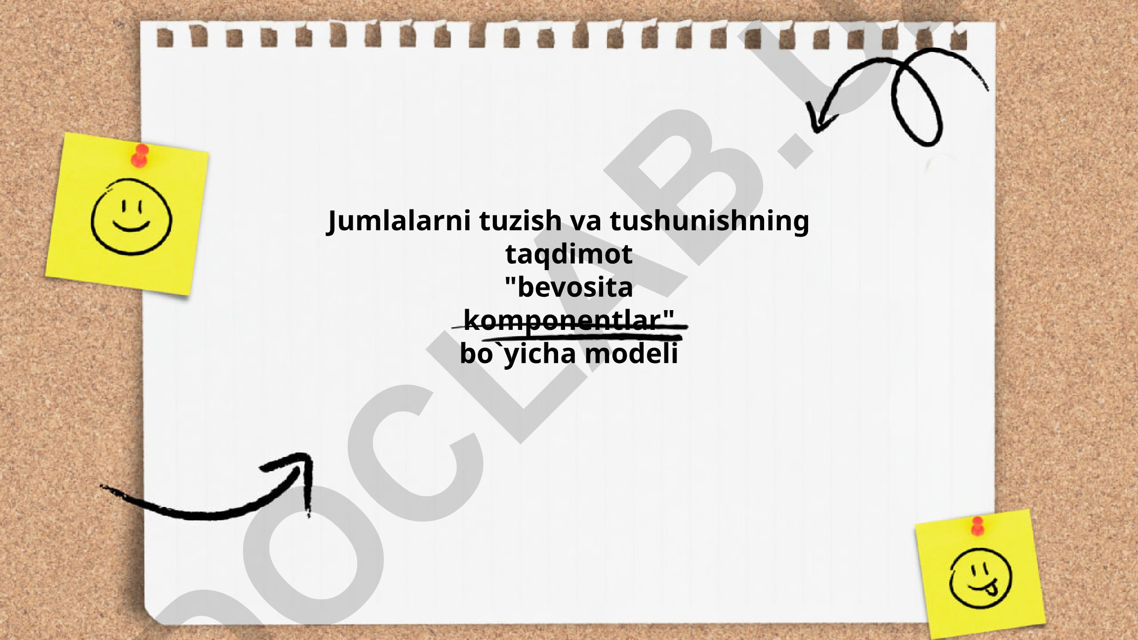 Bevosita komponentlar modeli: jumlalarni tuzish va tushunish