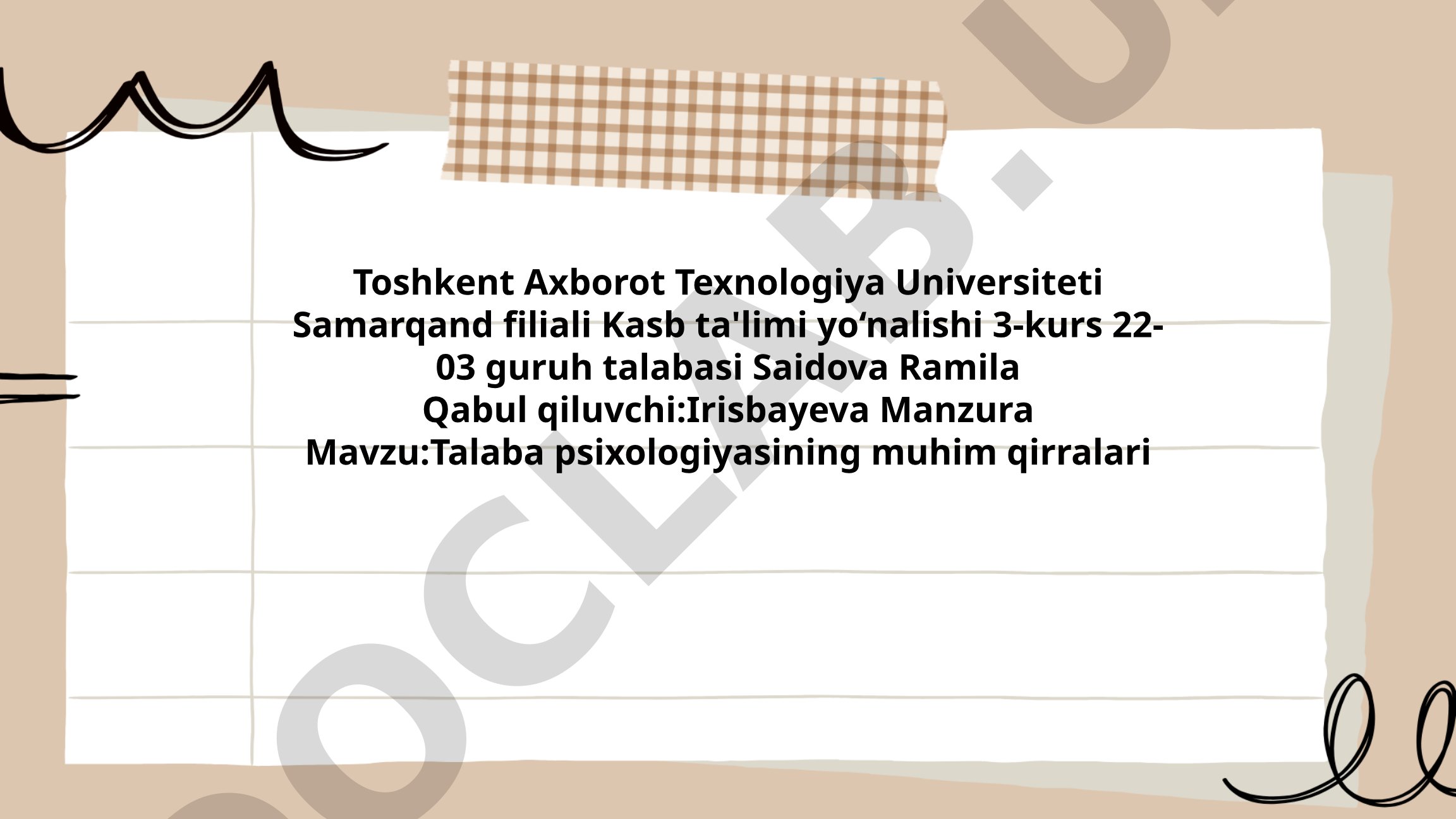 Talaba psixologiyasining muhim qirralari