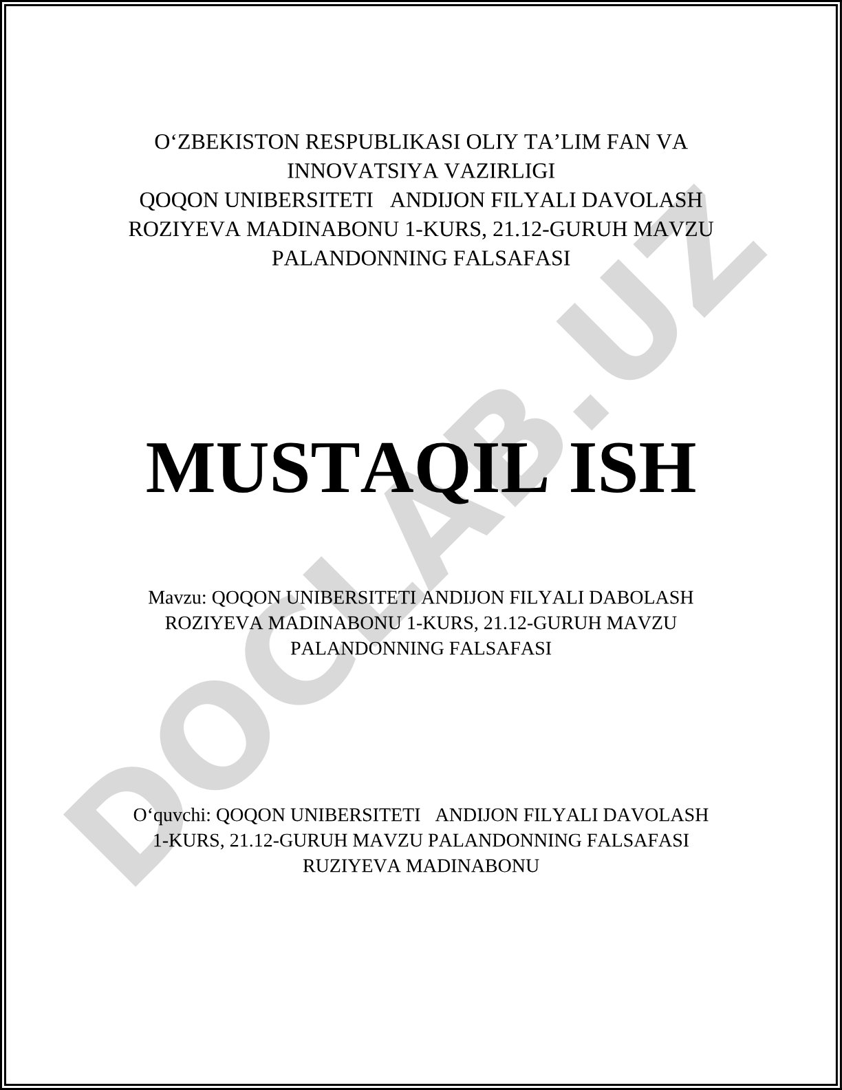 Palandonning falsafasi