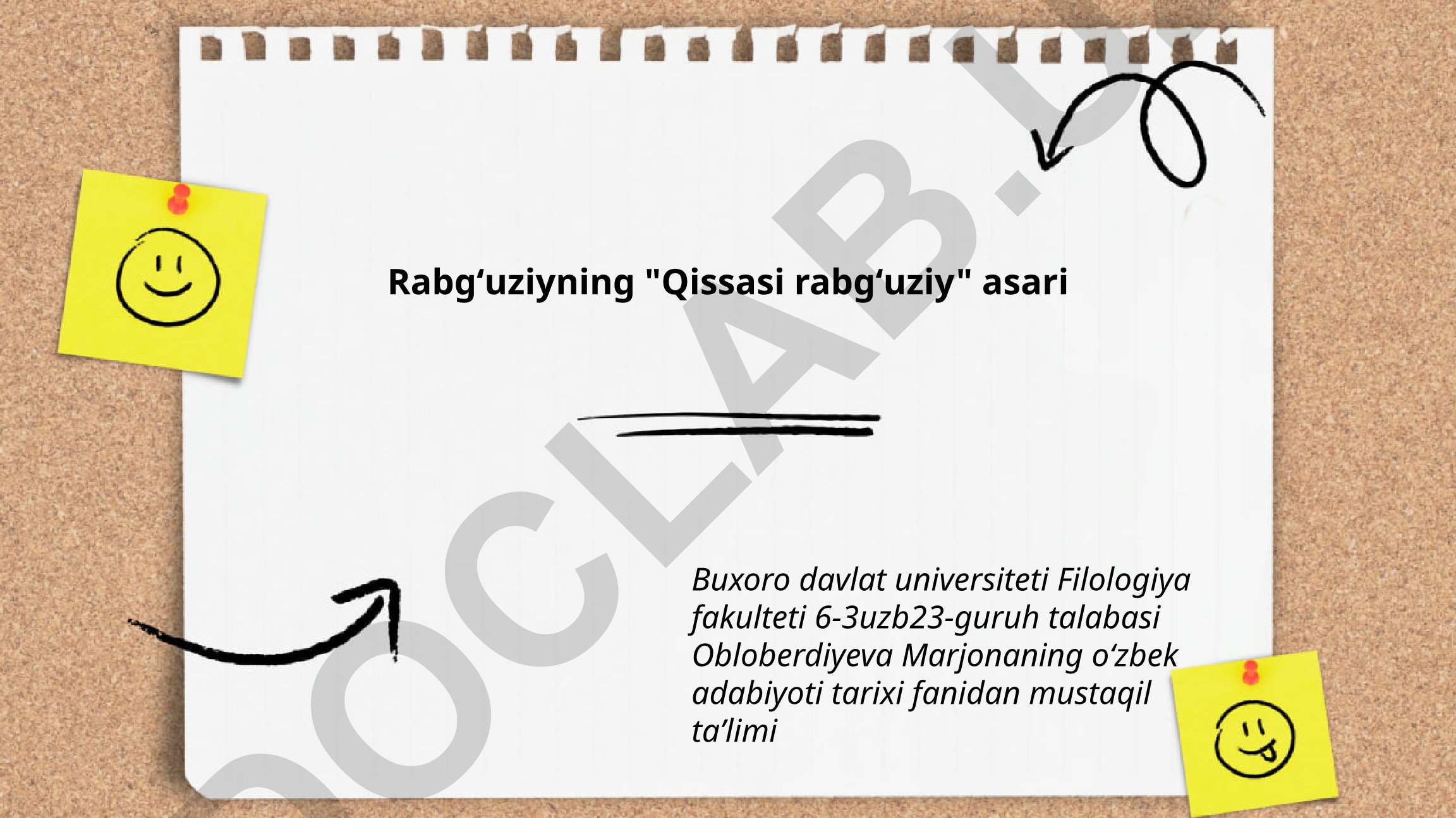 Rabgʻuziyning "Qissasi rabgʻuziy" asari haqida tadqiqot