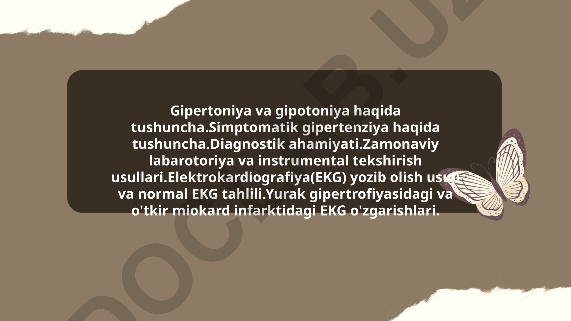 Gipertoniya va gipotoniya tushunchasi, diagnostikasi va EKG tahlili