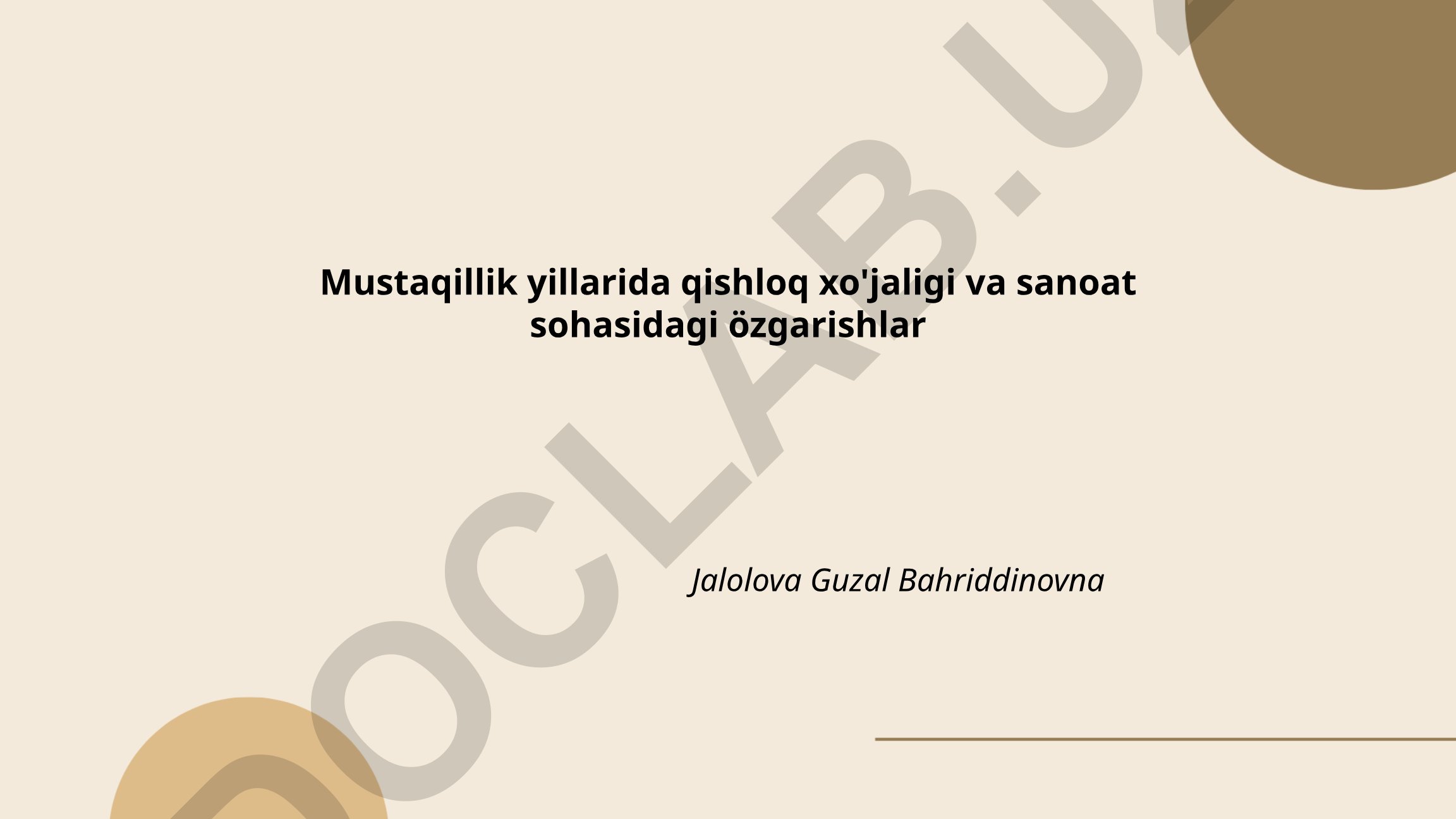 Mustaqillik yillarida qishloq xo'jaligi va sanoat sohasidagi o'zgarishlar