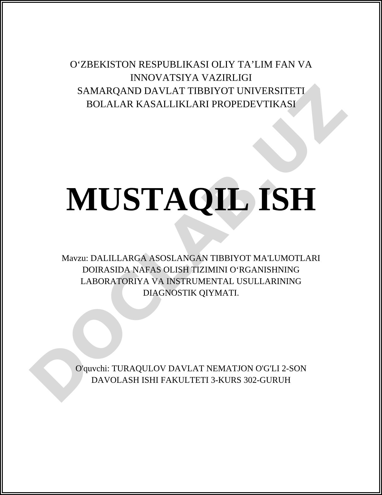 Dalillarga asoslangan tibbiyot ma'lumotlari doirasida nafas olish tizimini o'rganishning laboratoriya va instrumental usullarining diagnostik qiymati