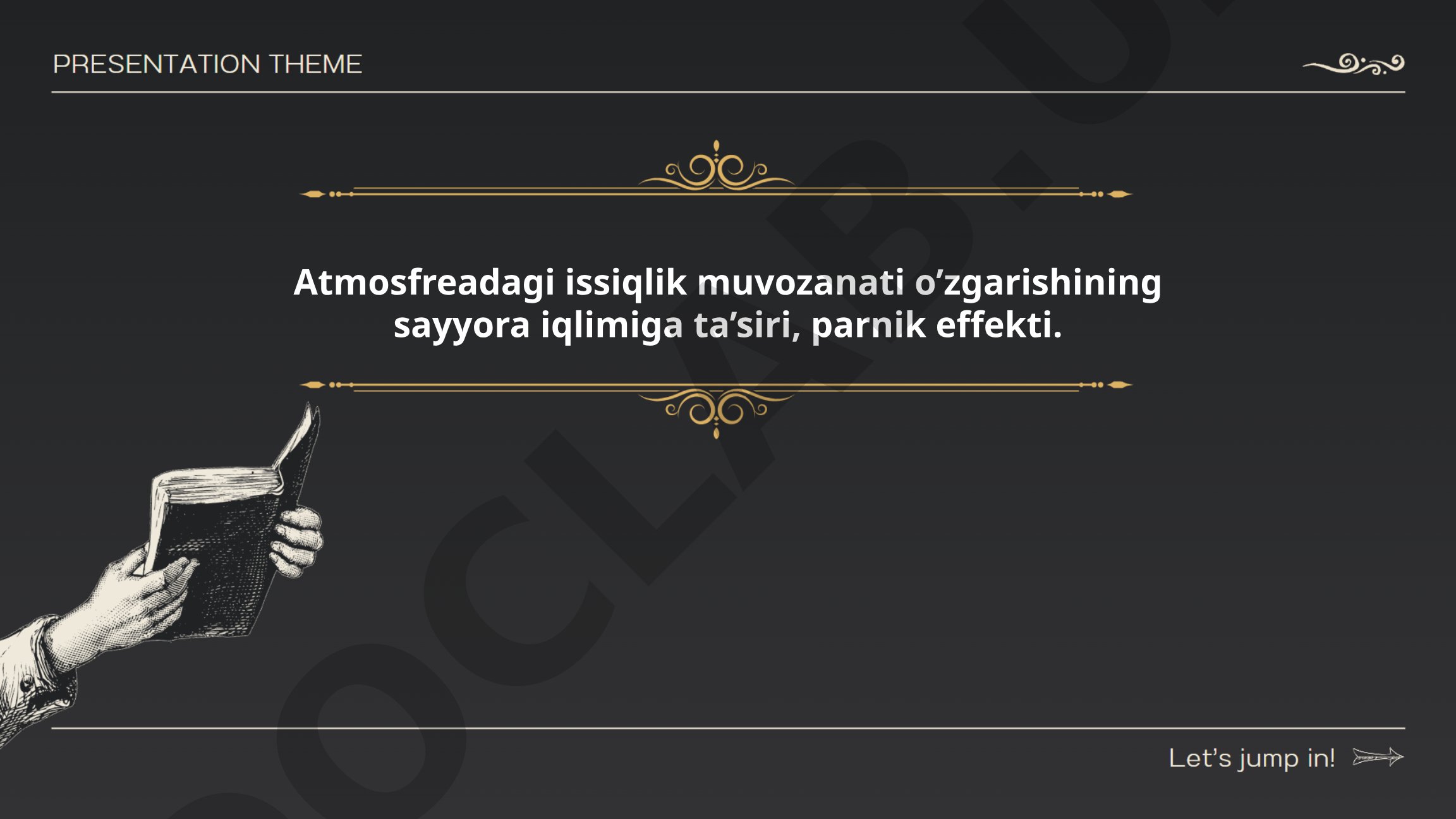 Atmosferadagi issiqlik muvozanati o'zgarishining sayyora iqlimiga ta'siri va parnik effekti