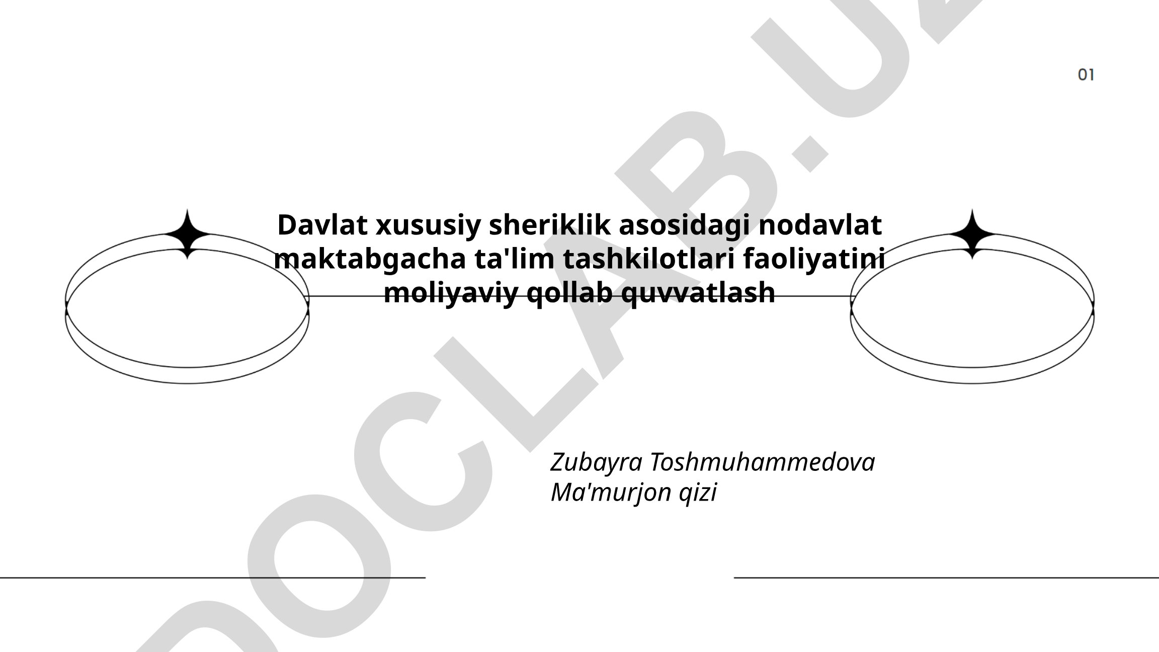 Davlat xususiy sheriklik asosidagi nodavlat maktabgacha ta'lim tashkilotlari faoliyatini moliyaviy qo'llab-quvvatlash