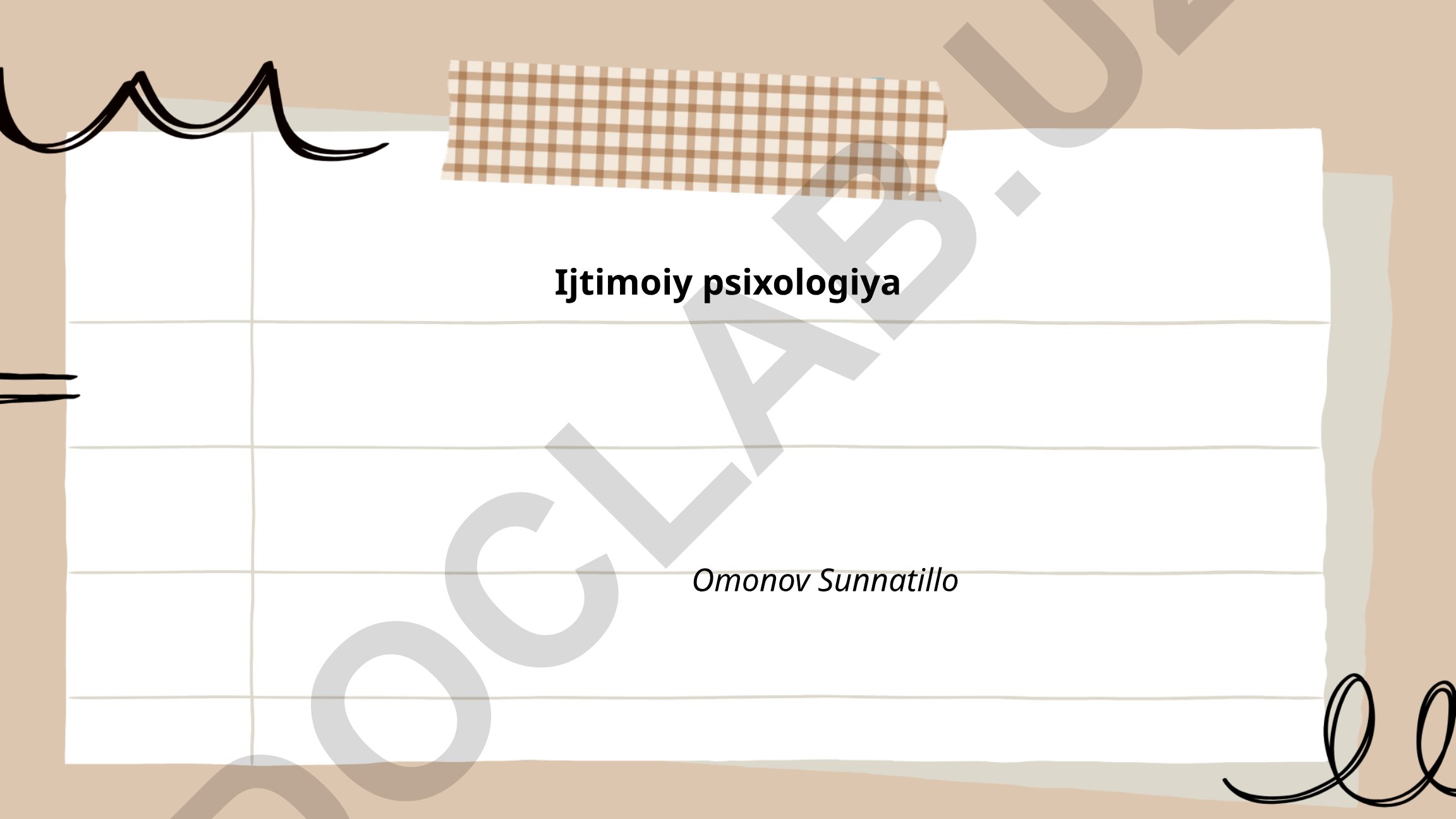 Ijtimoiy psixologiya: guruh dinamikasi va ijtimoiy identitet