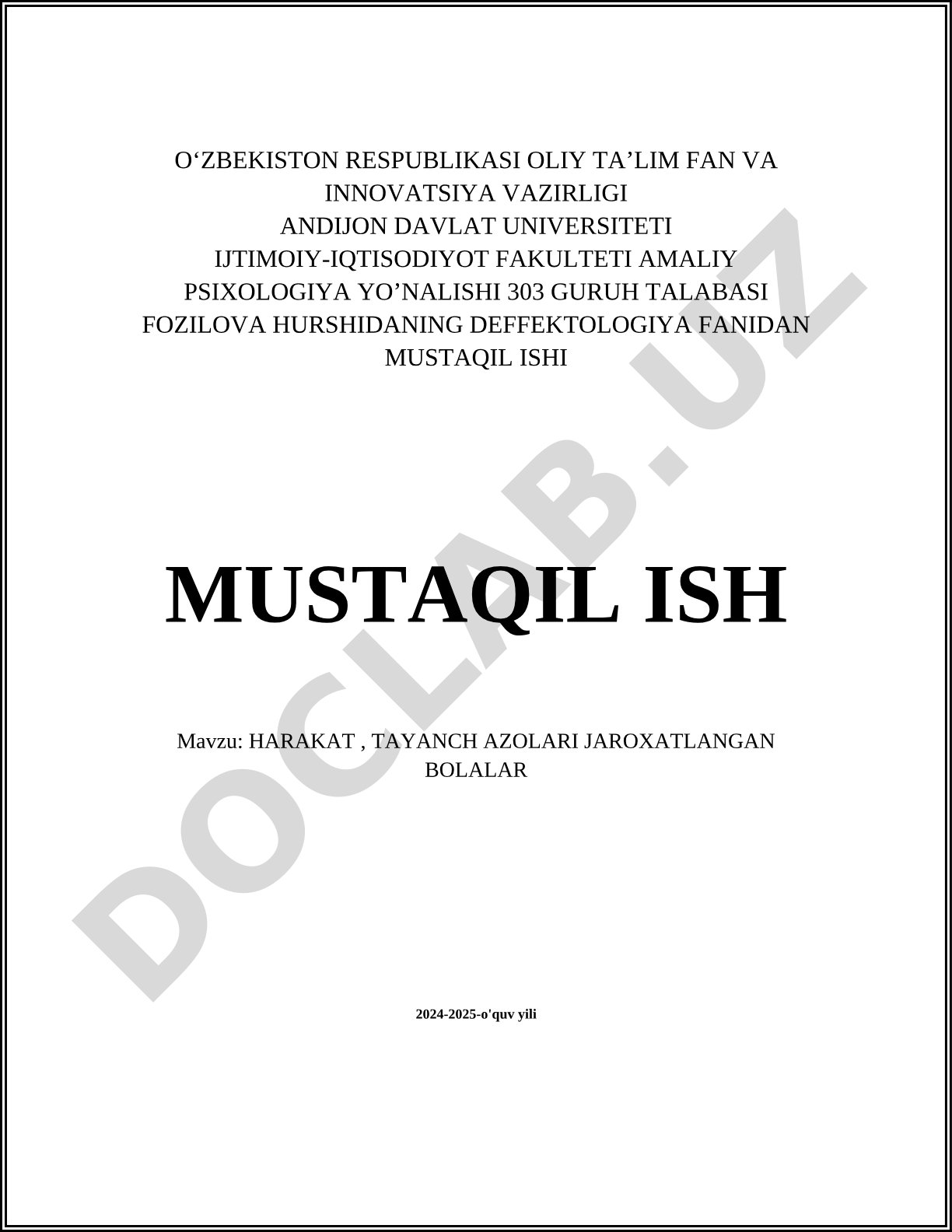 Harakat, tayanch azolari jaroxatlangan bolalar