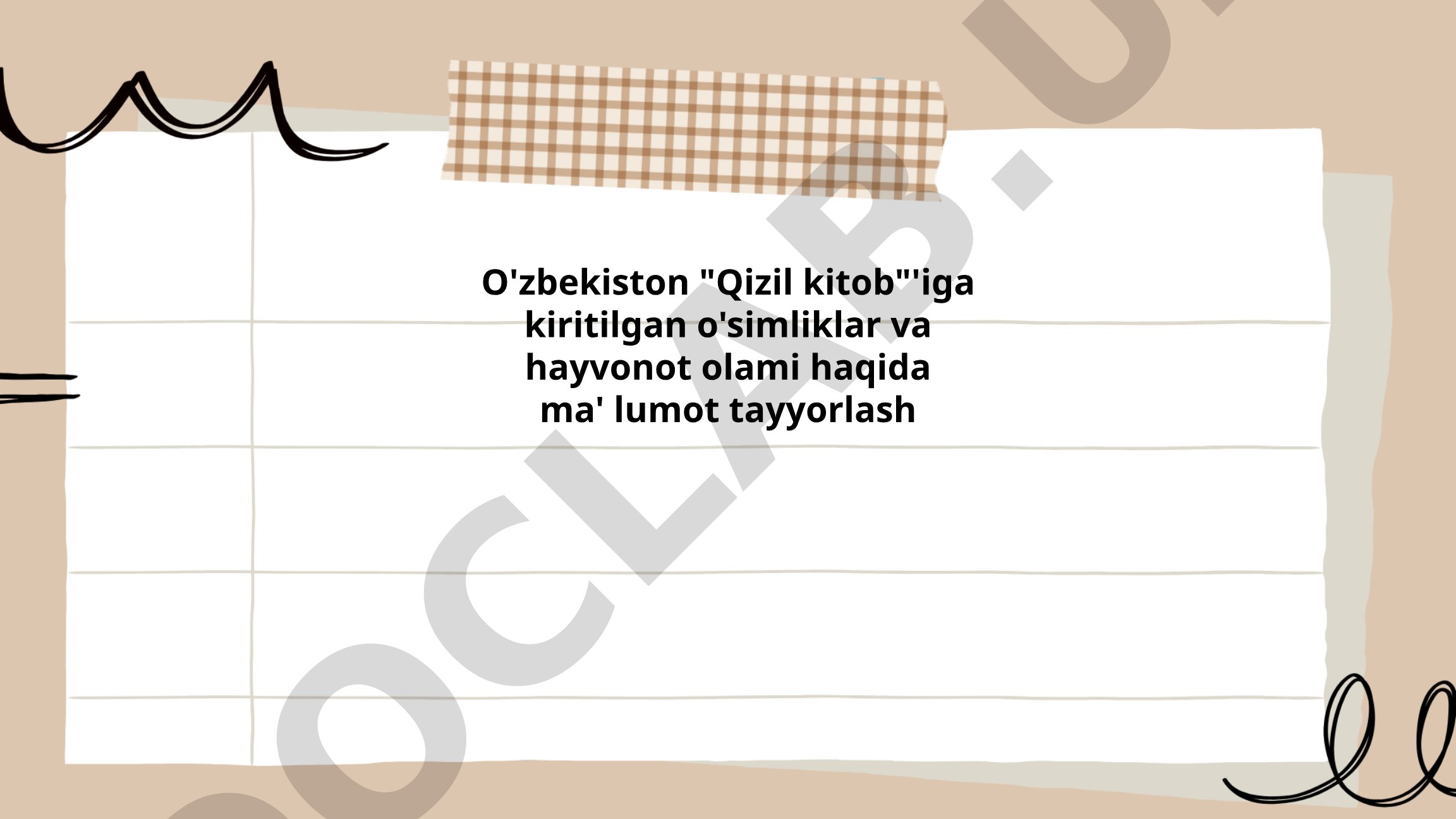 O'zbekiston Qizil kitobiga kiritilgan o'simliklar va hayvonot olami