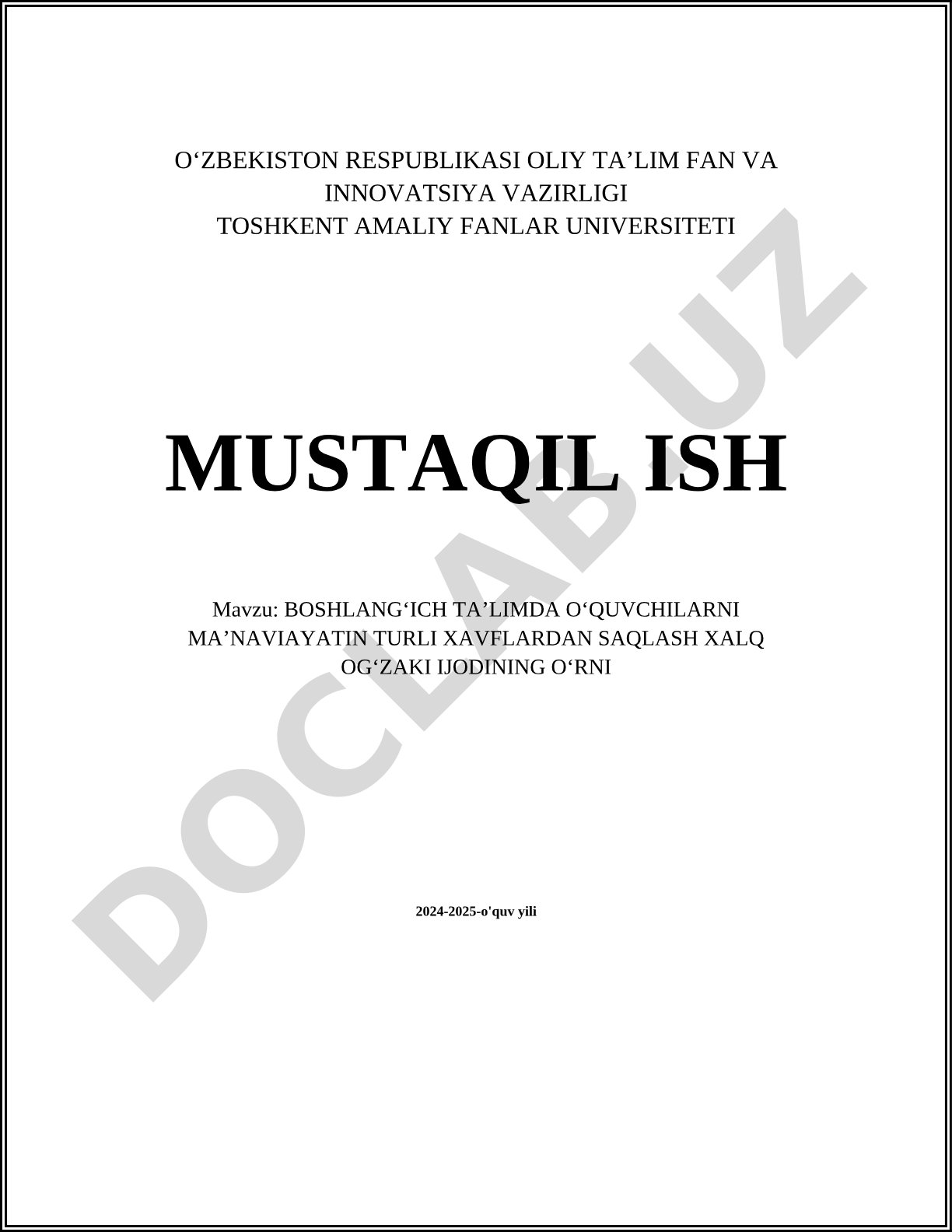 Boshlang'ich ta'limda o'quvchilarni ma'naviyatini turlı xavflardan saqlashda xalq og'zaki ijodining o'rni