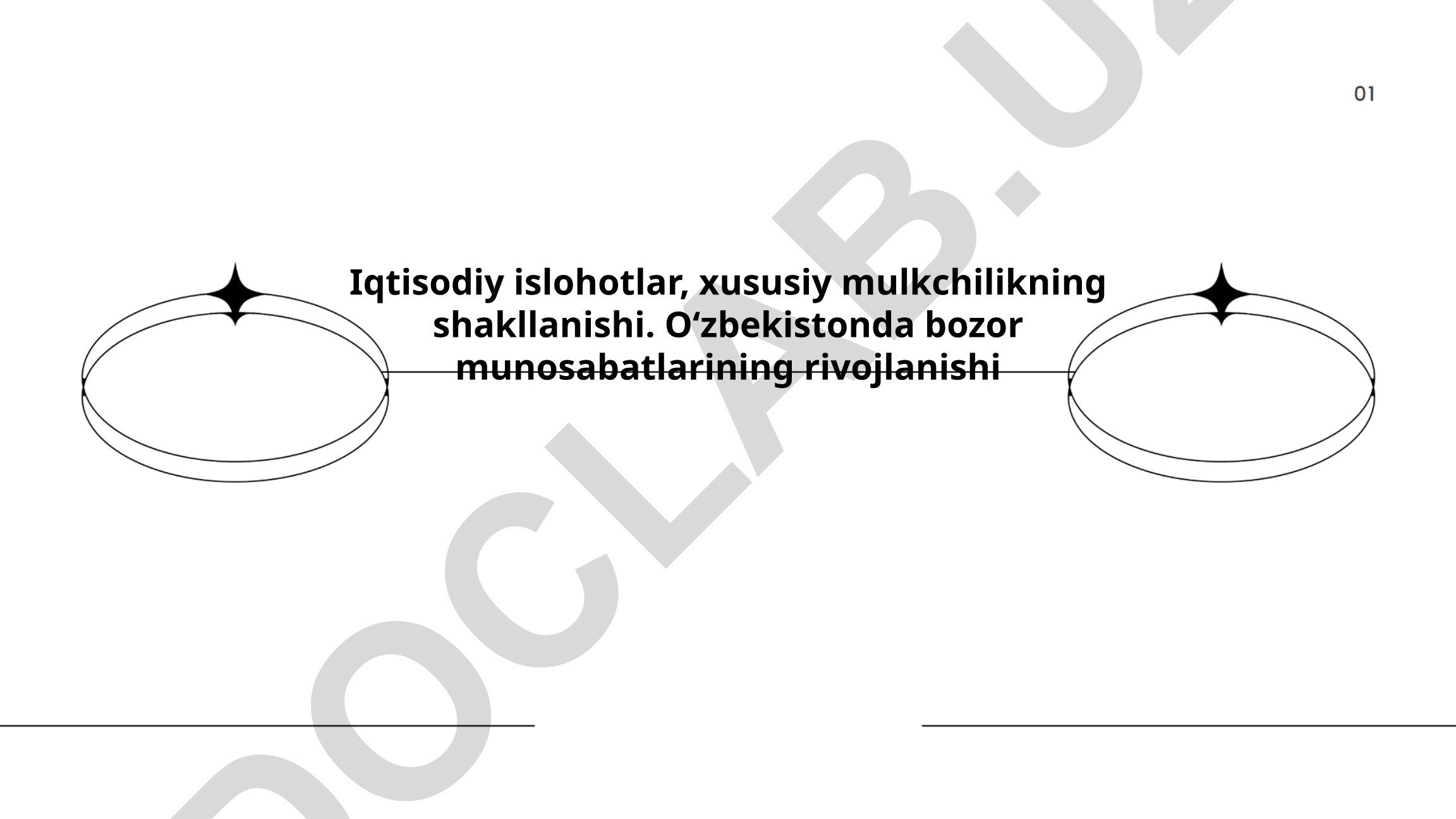 Oʻzbekistonda iqtisodiy islohotlar va bozor munosabatlarining rivojlanishi