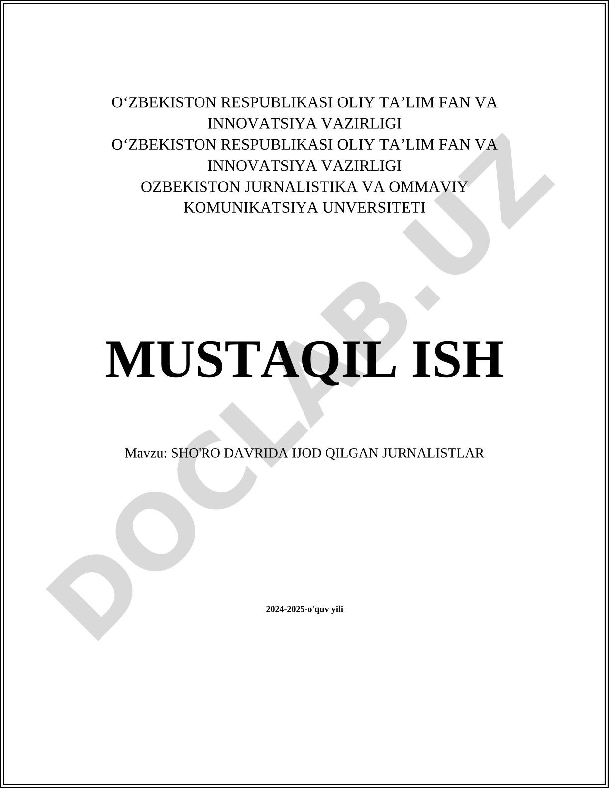 SHO'RO DAVRIDA IJOD QILGAN JURNALISTLAR