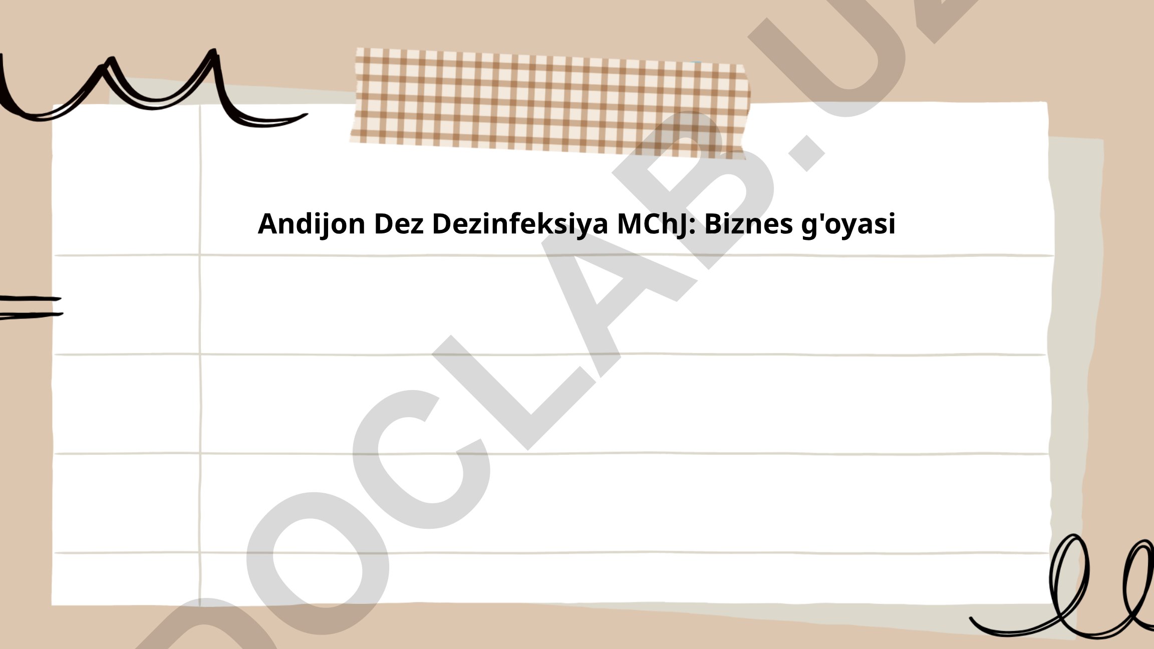 Andijon Dez Dezinfeksiya MChJ biznes g'oyasi va xizmatlari