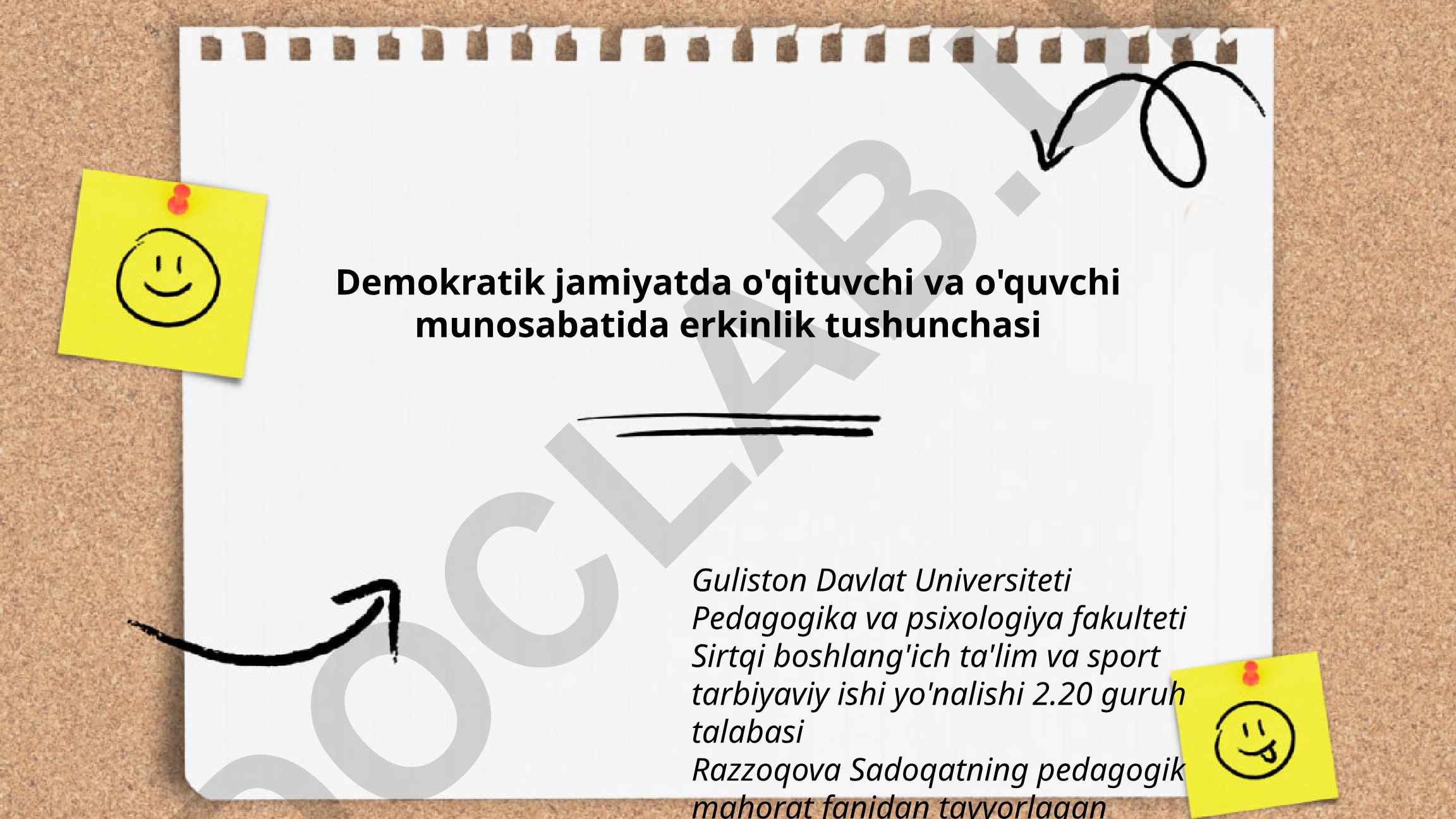 Demokratik jamiyatda o'qituvchi va o'quvchi munosabatida erkinlik tushunchasi