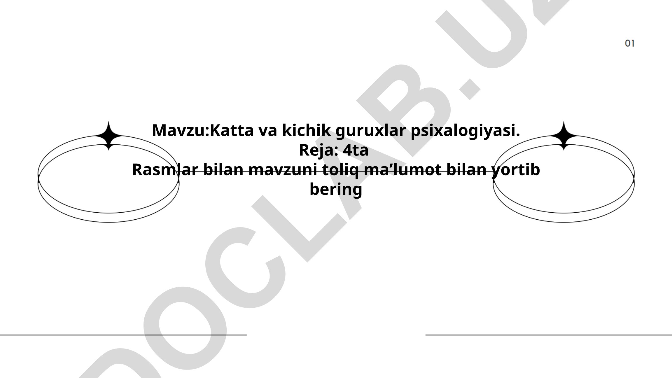 Katta va kichik guruhlar psixologiyasi