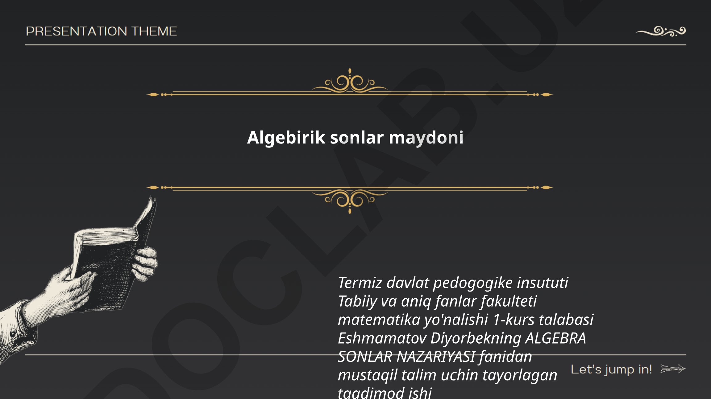 Algebraik sonlar maydoni