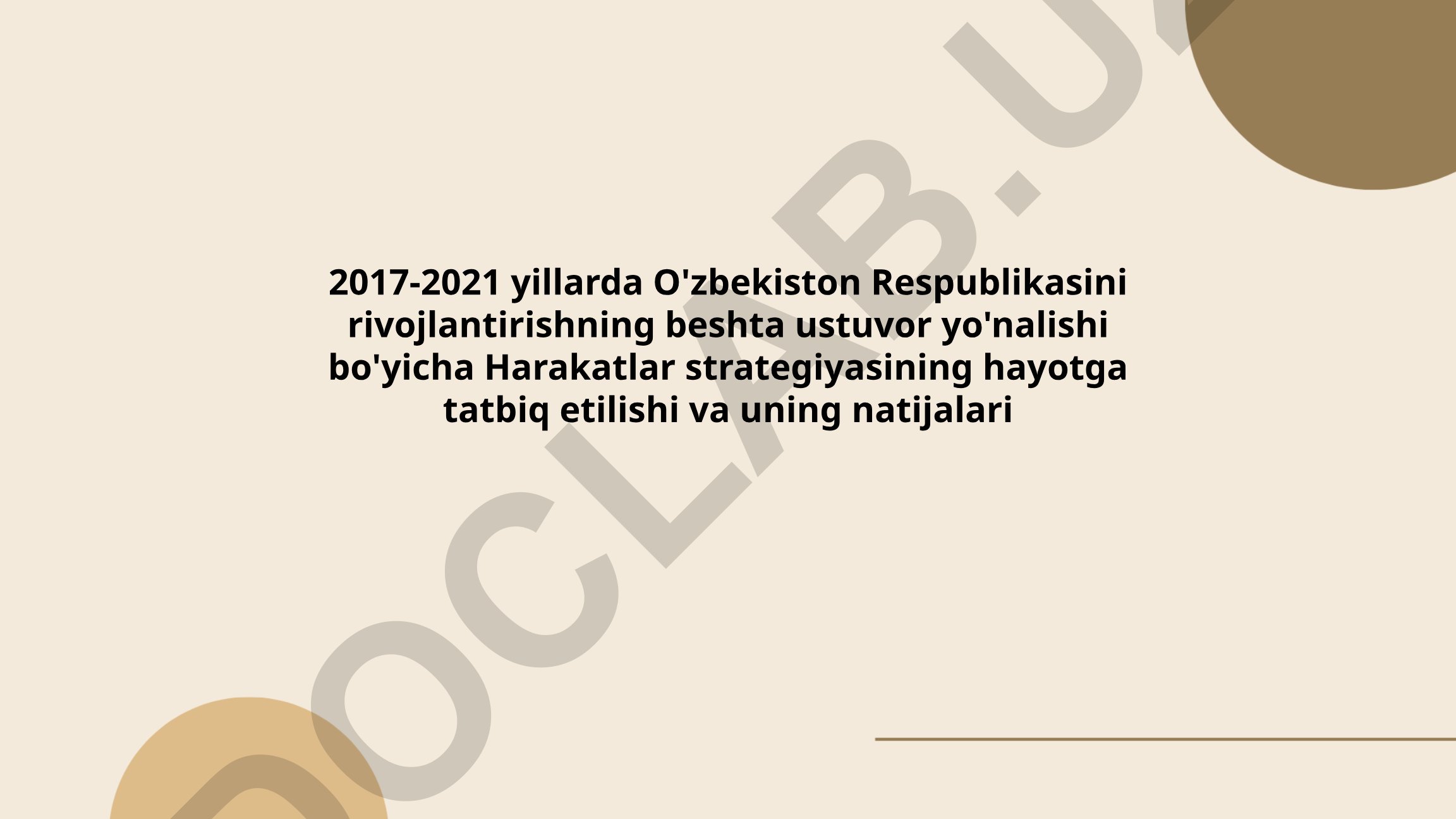 2017-2021 yillarda O'zbekiston rivojlanishining beshta ustuvor yo'nalishi