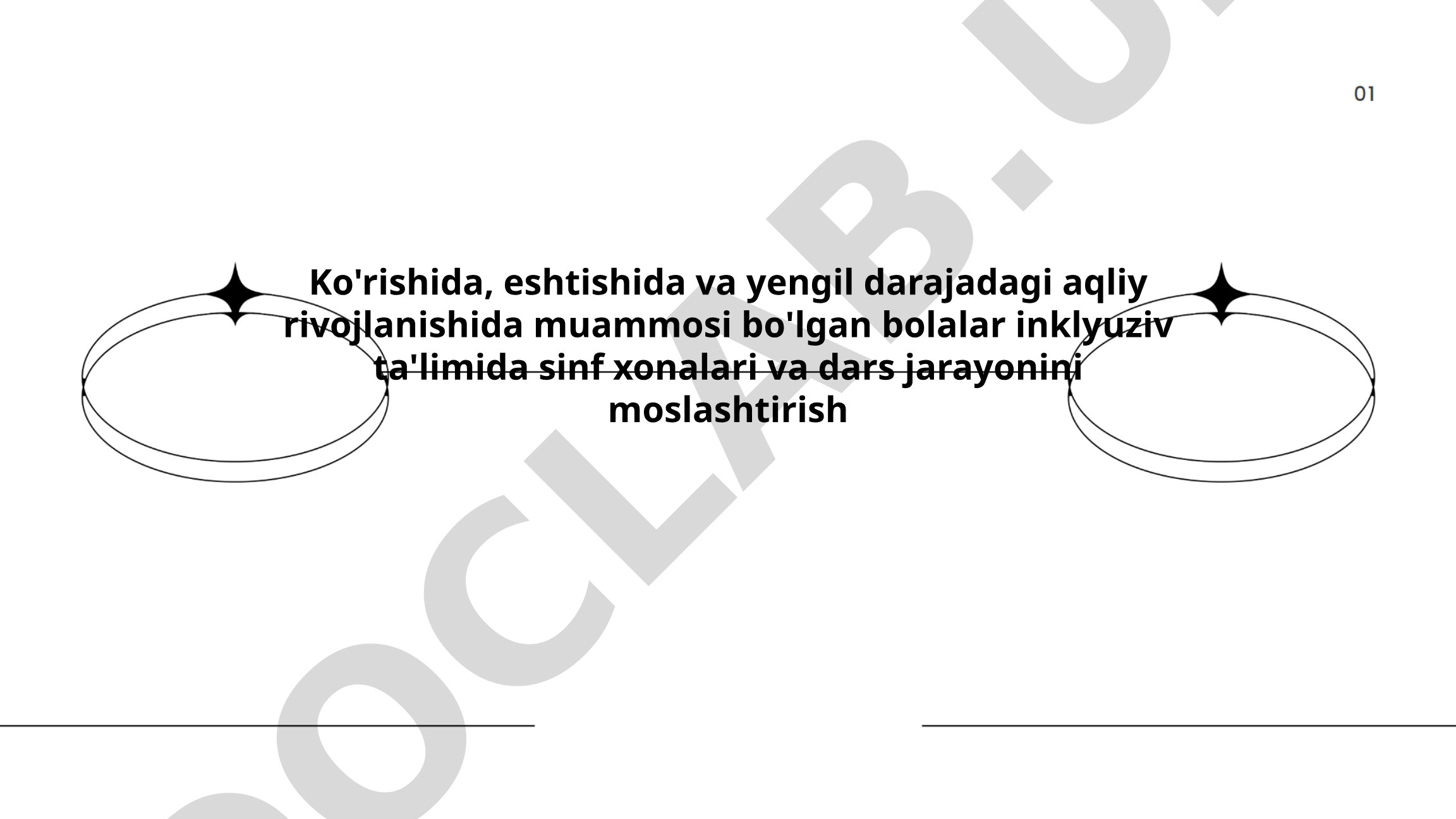Ko'rish, eshitish va yengil aqliy rivojlanish muammoli bolalar uchun inklyuziv ta'limda sinf xonalari va dars jarayonini moslashtirish