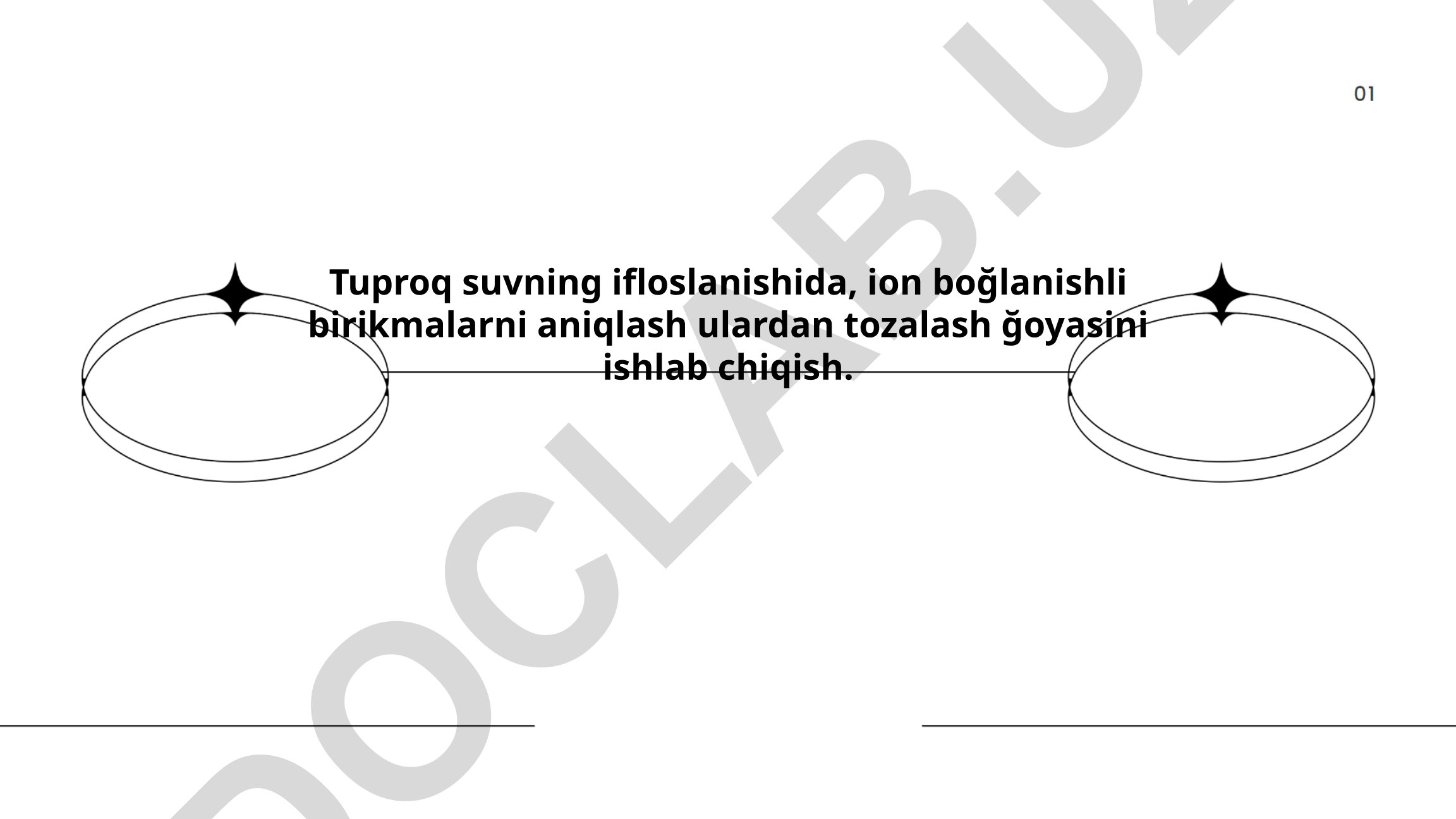 Tuproq va suv ifloslanishidagi ion bogʻlanishli birikmalarni aniqlash va tozalash