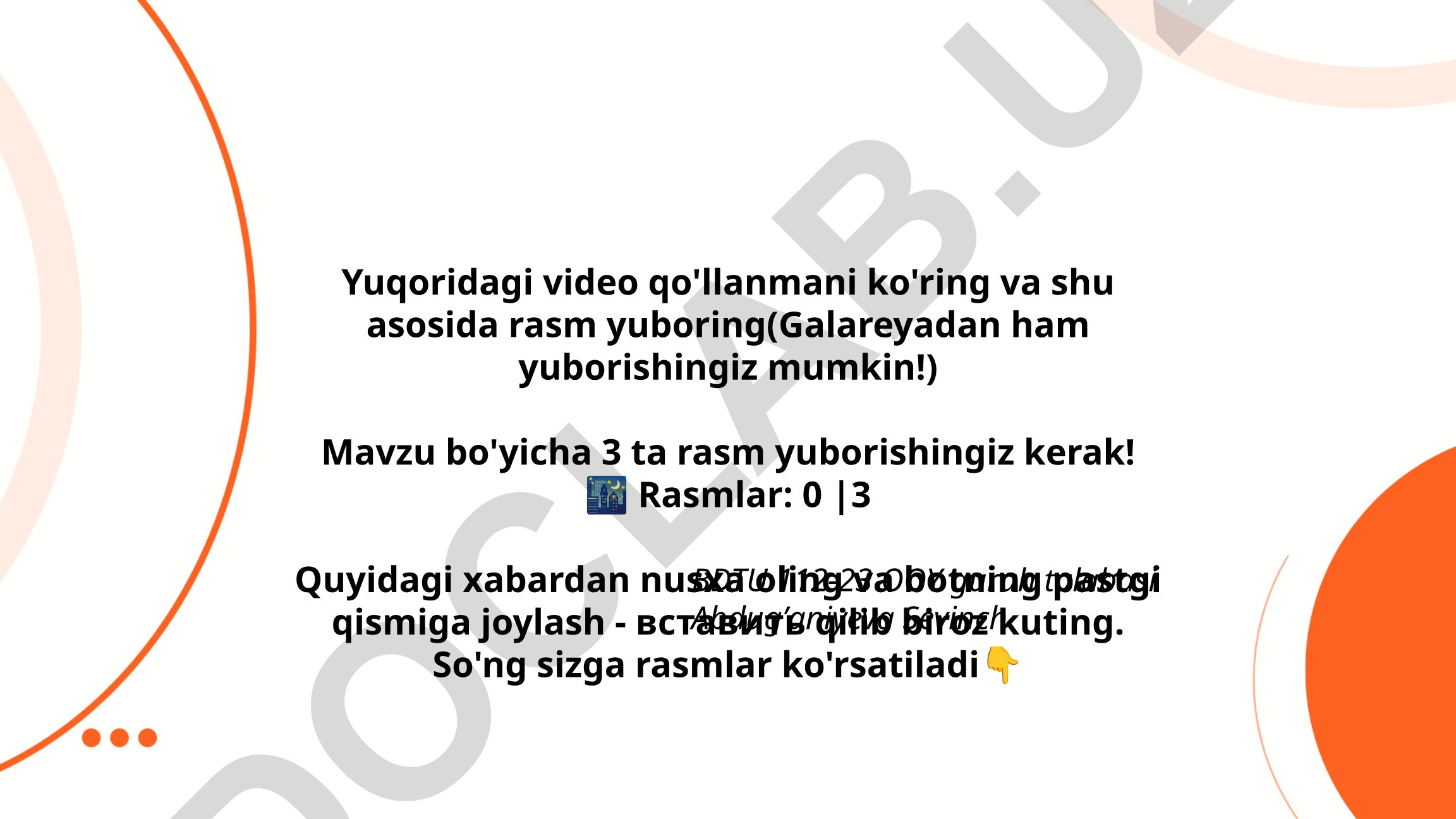 Video qo'llanma asosida rasm yuborish bo'yicha ko'rsatma