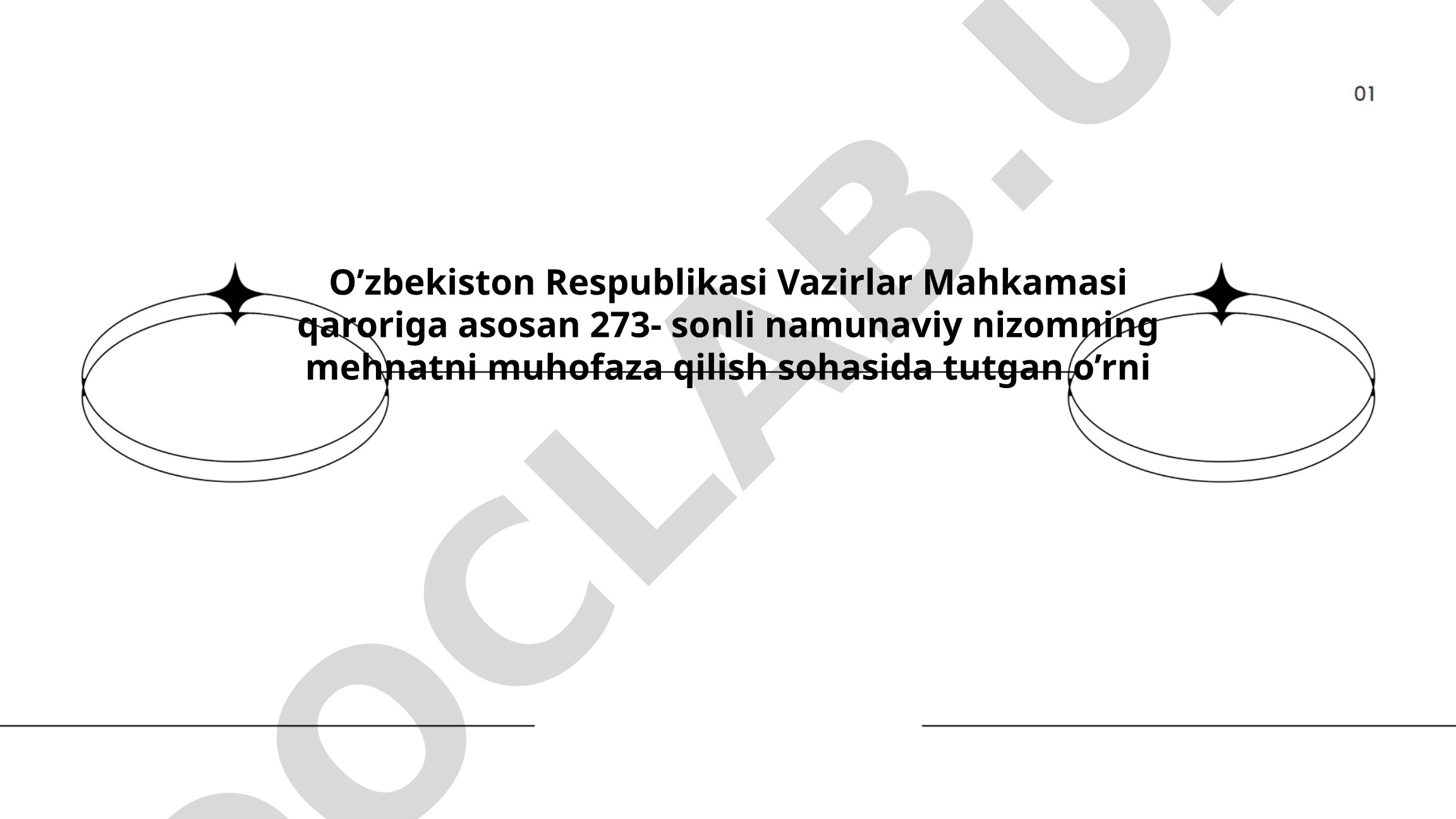Mehnatni muhofaza qilishning tartibga solinishi va xavfsizlik me'yorlari