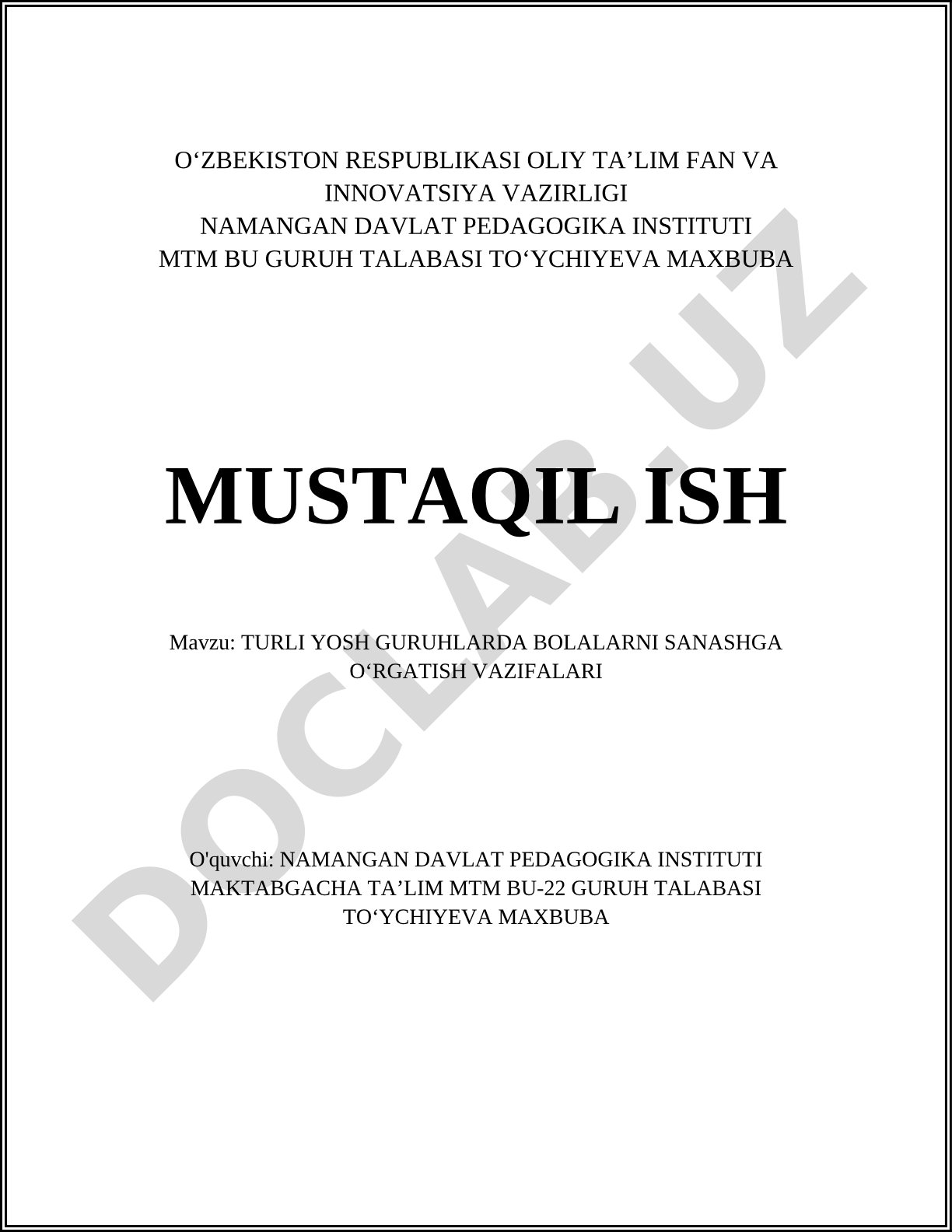 Turli yosh guruhlarida bolalarni sanashga o'rgatish vazifalari