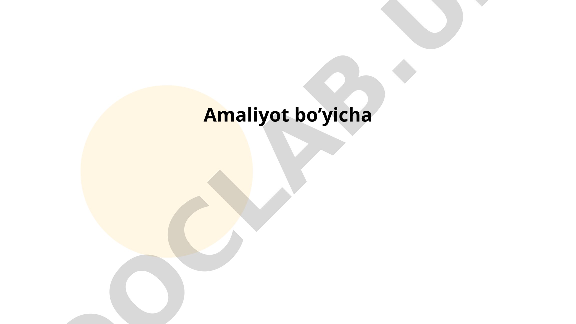 Amaliyot jarayoni rejalashtirish va maqsadlari