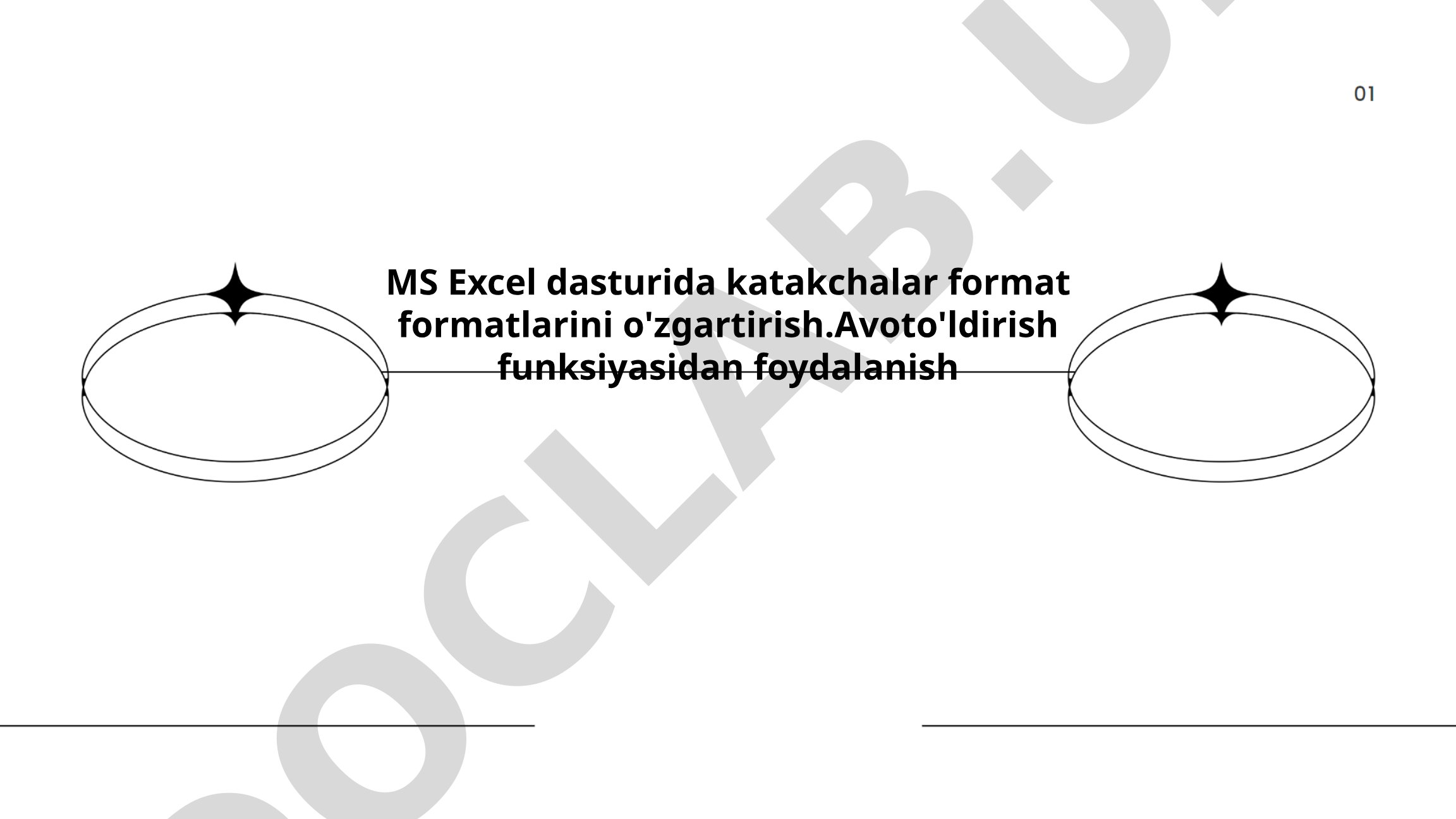 MS Excel dasturida katakchalar formatini o'zgartirish