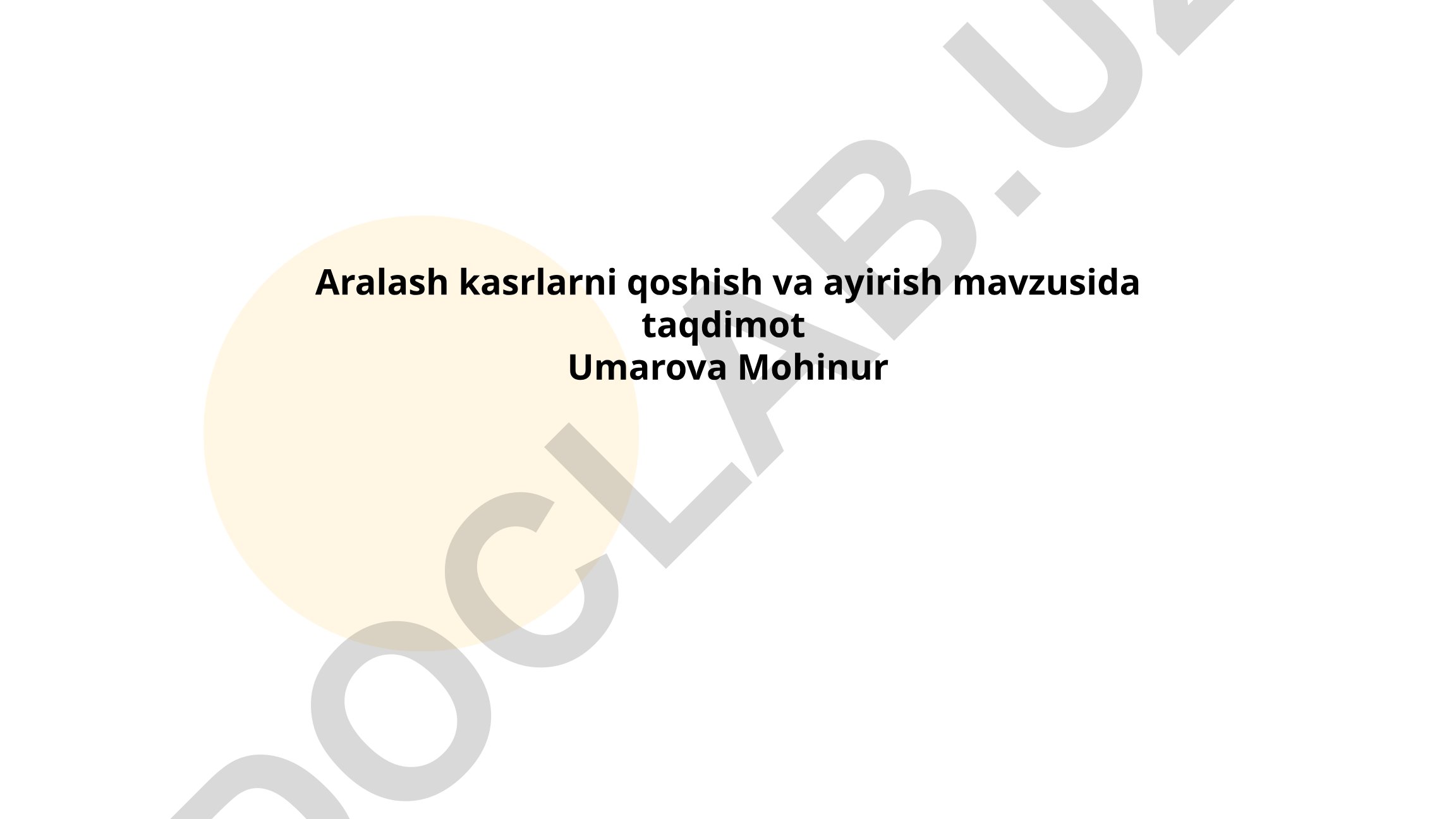 Aralash kasrlarni qo'shish va ayirish