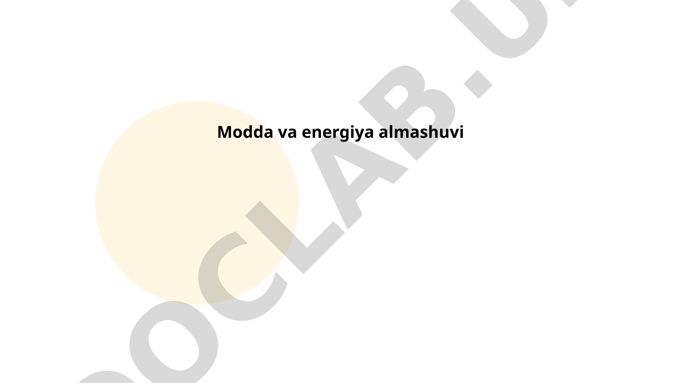Modda va energiya almashuvi