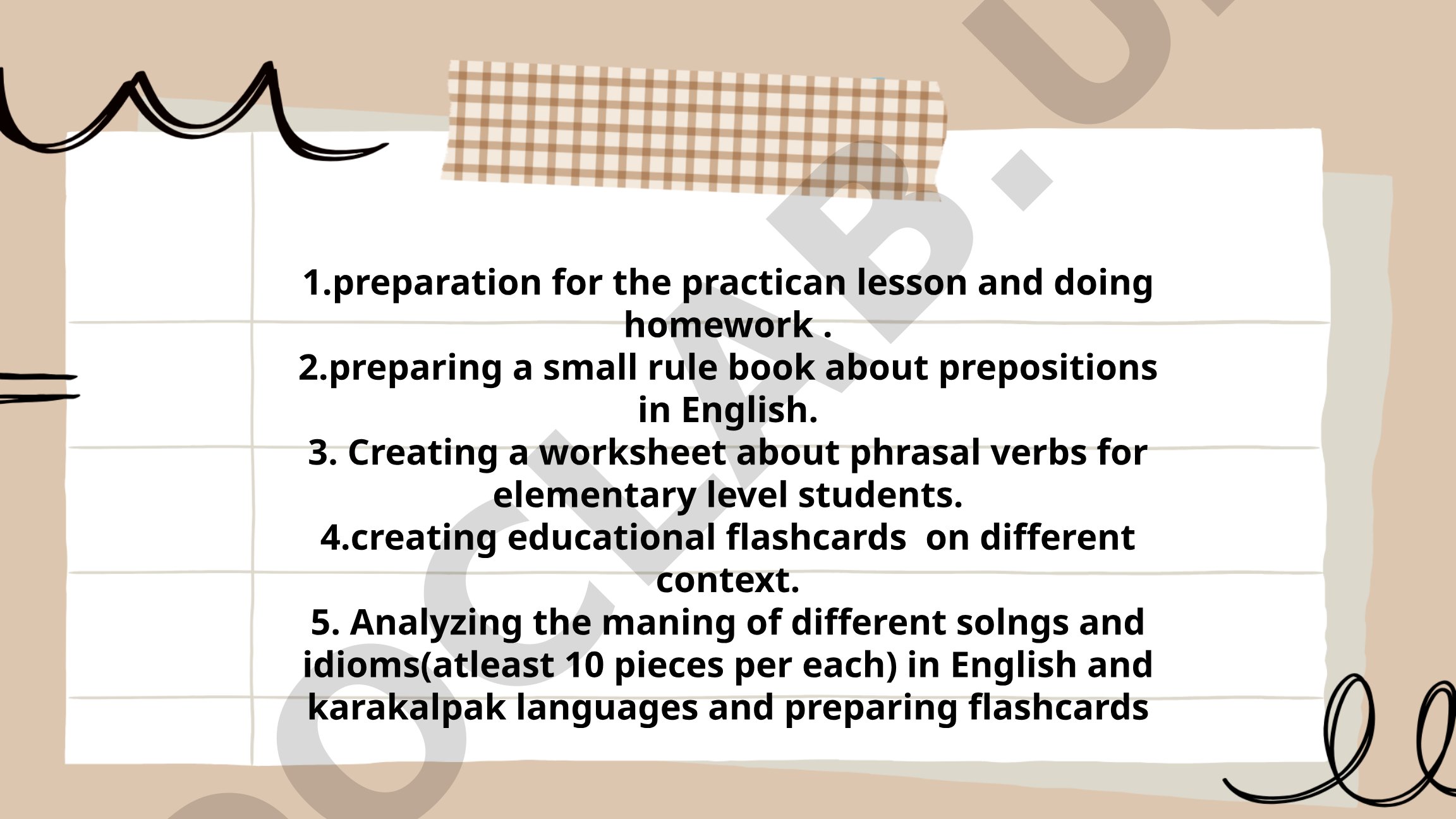 English and Karakalpak language teaching materials collection