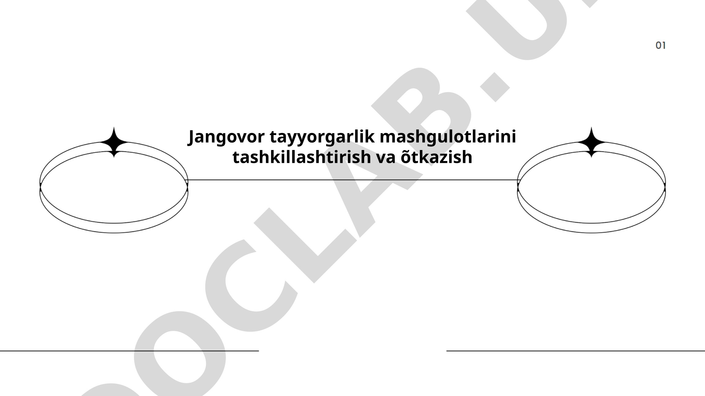 Jangovor tayyorgarlik mashgulotlarini tashkillashtirish va o'tkazish