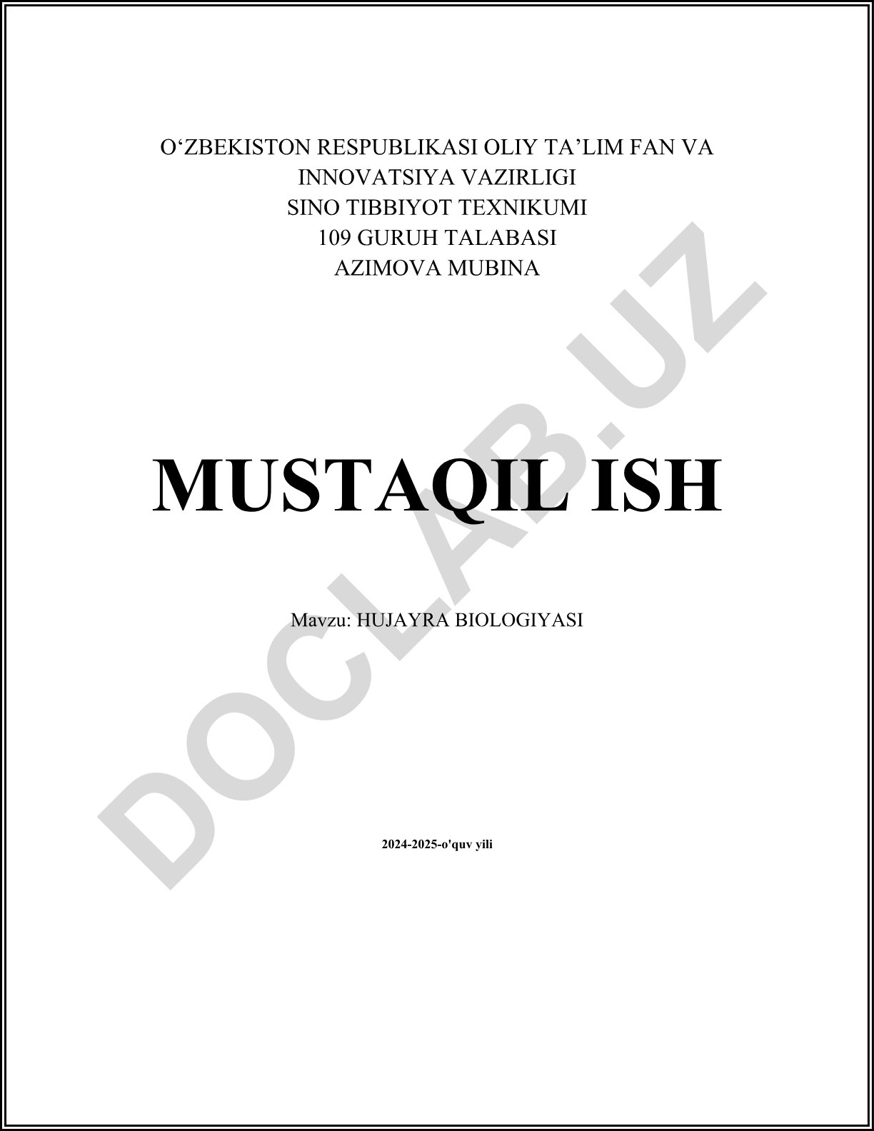 Hujayra biologiyasi