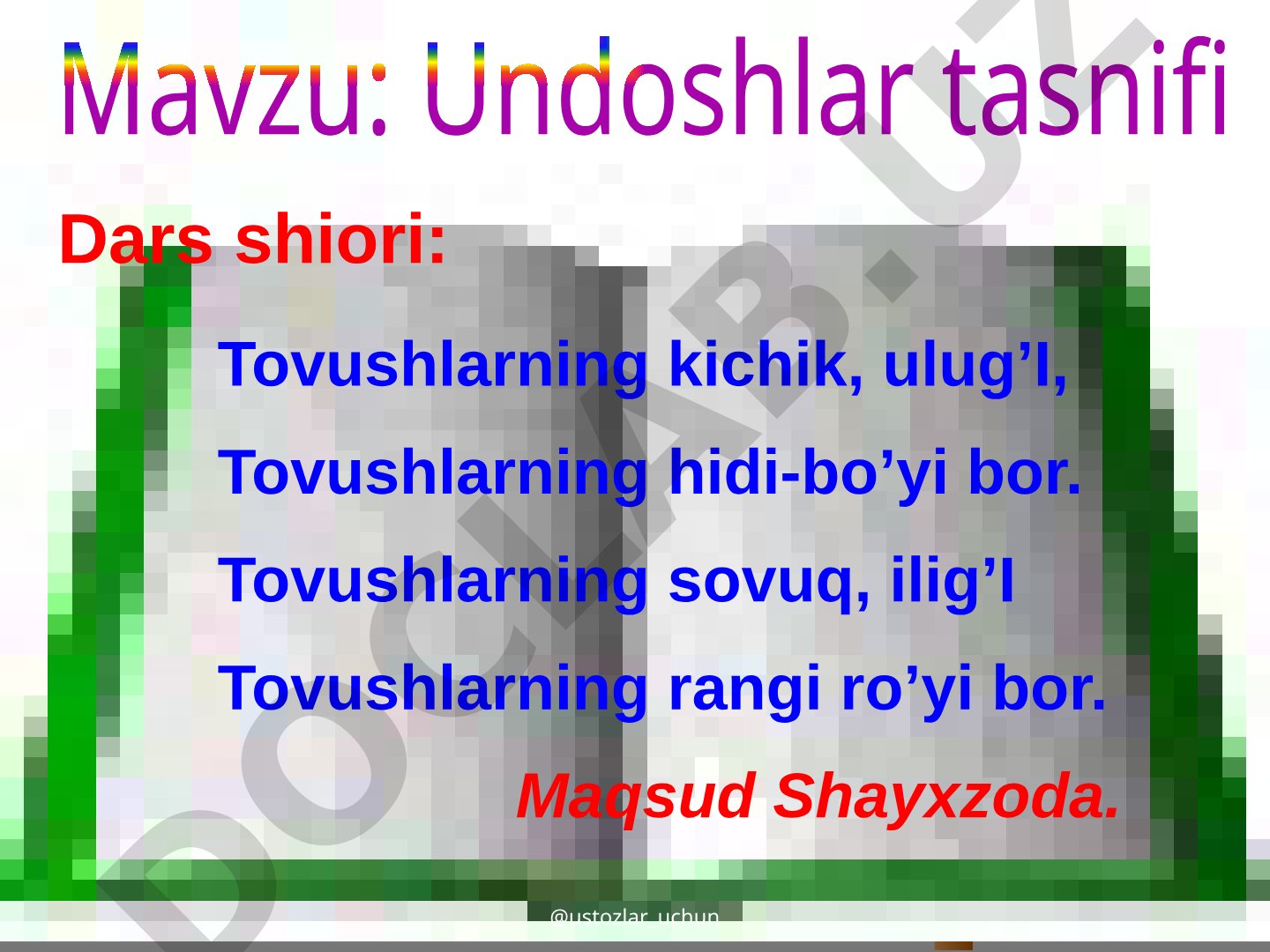 Undoshlar tasnifi