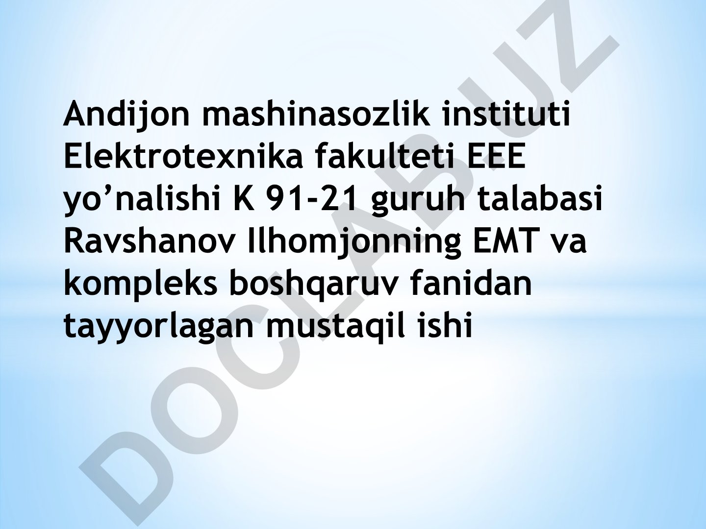O'zgarmas tok matorini ishga tushirish pog'ana qarshiliklarini va vaqt doimiylarini hisoblash