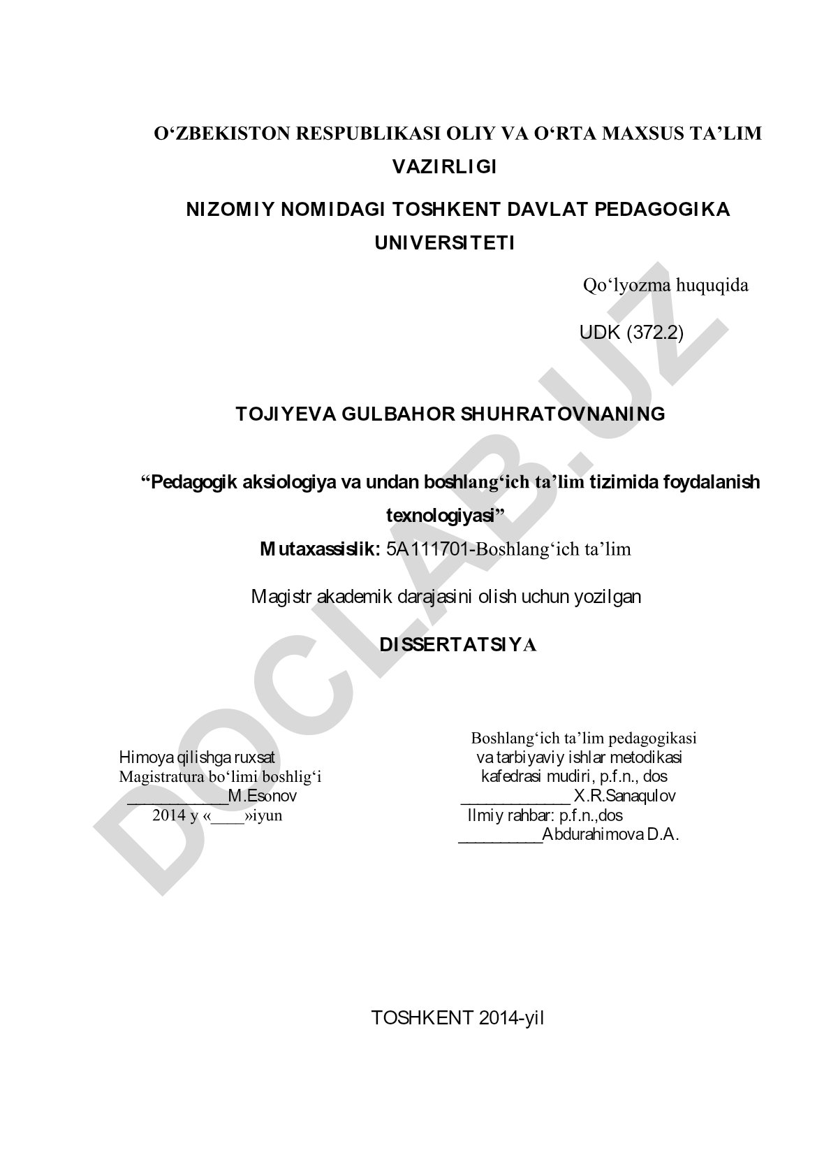 Pedagogik aksiologiya va undan boshlang‘ich ta’lim tizimida foydalanish texnologiyasi
