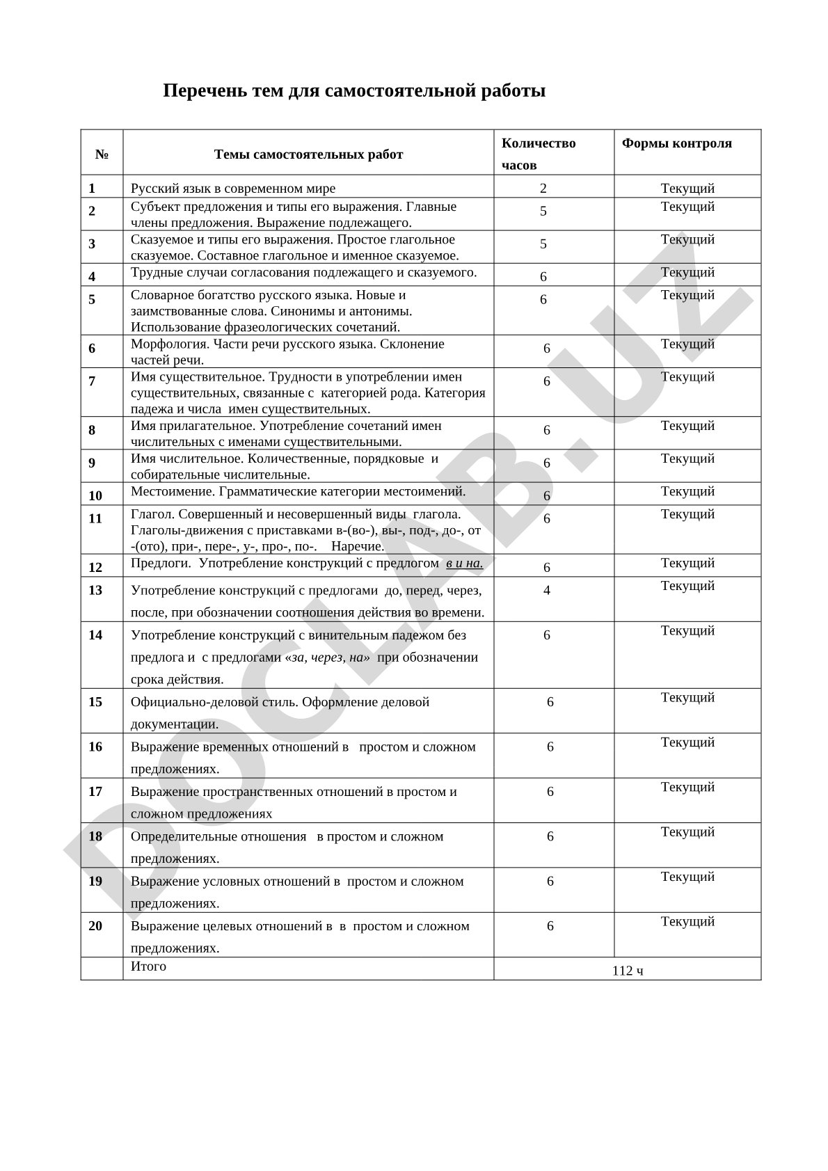Русский язык в современном мире и грамматические темы