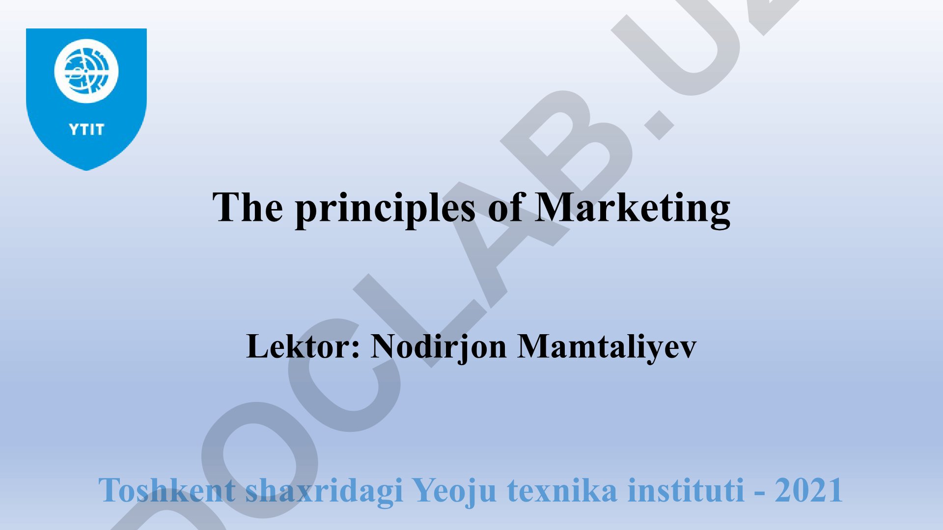 Marketing tamoyillari va reklama maqsadlari