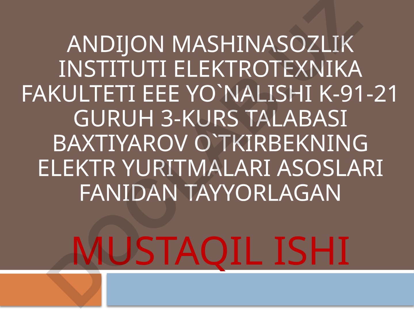O'zgaruvchan tok matorlarning tabiiy va sun'iy statik tavsiflarini taxlil qilish